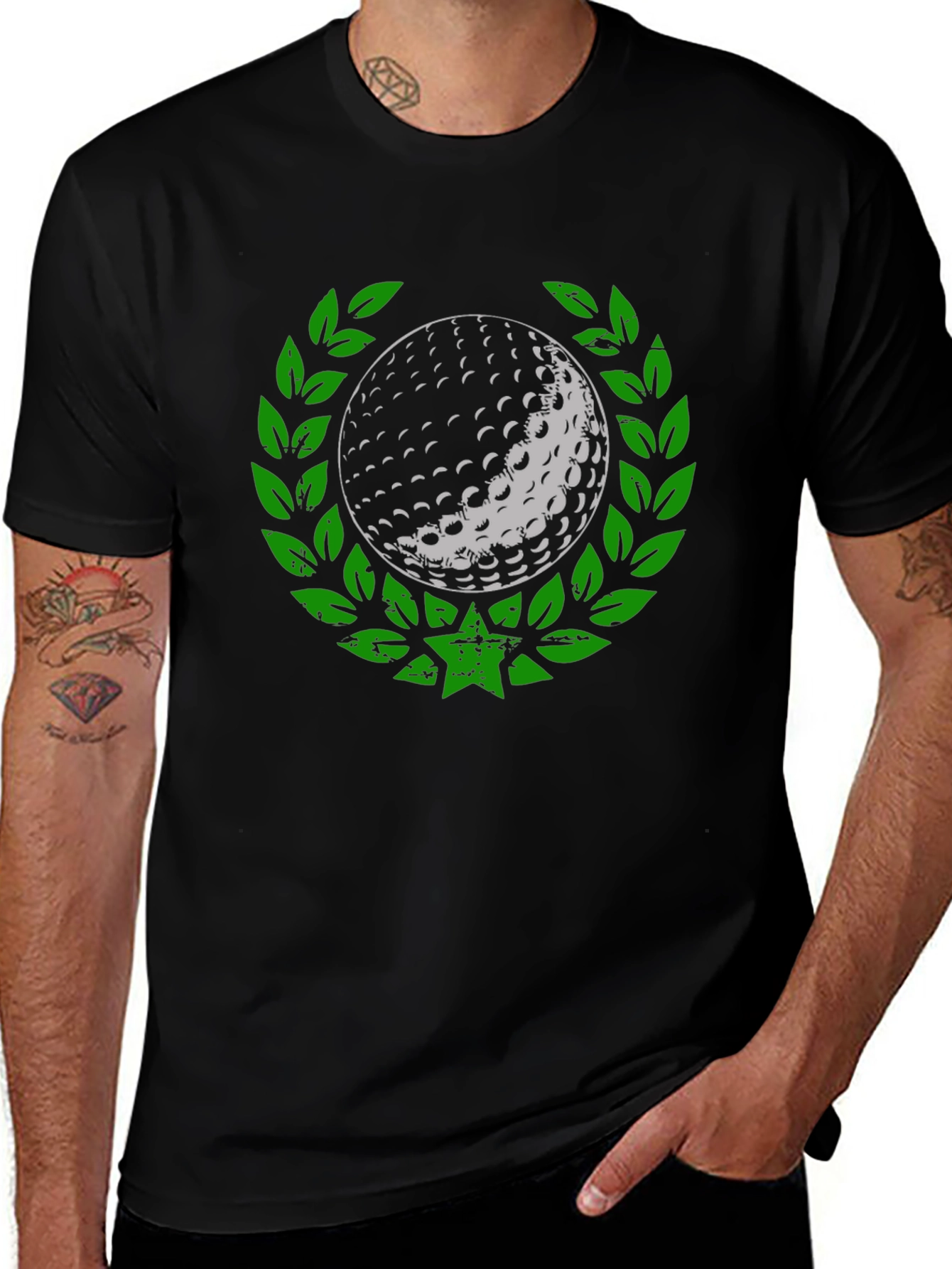 Golf Ball Laurel Wreath Tee - Unique Graphic Design