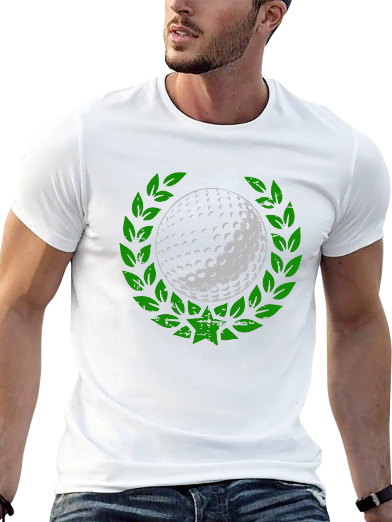 Golf Ball Laurel Wreath Tee - Unique Graphic Design