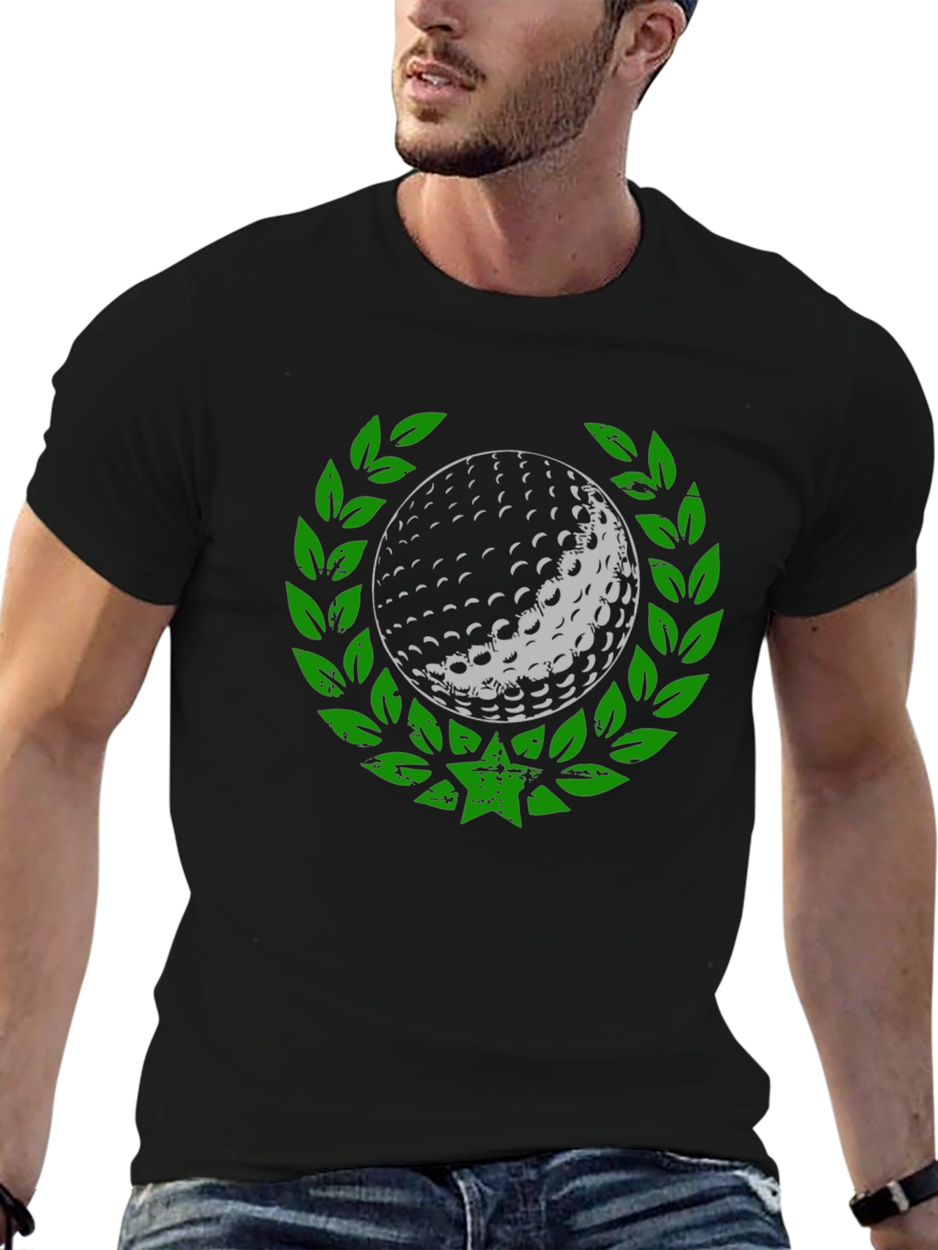Golf Ball Laurel Wreath Tee - Unique Graphic Design