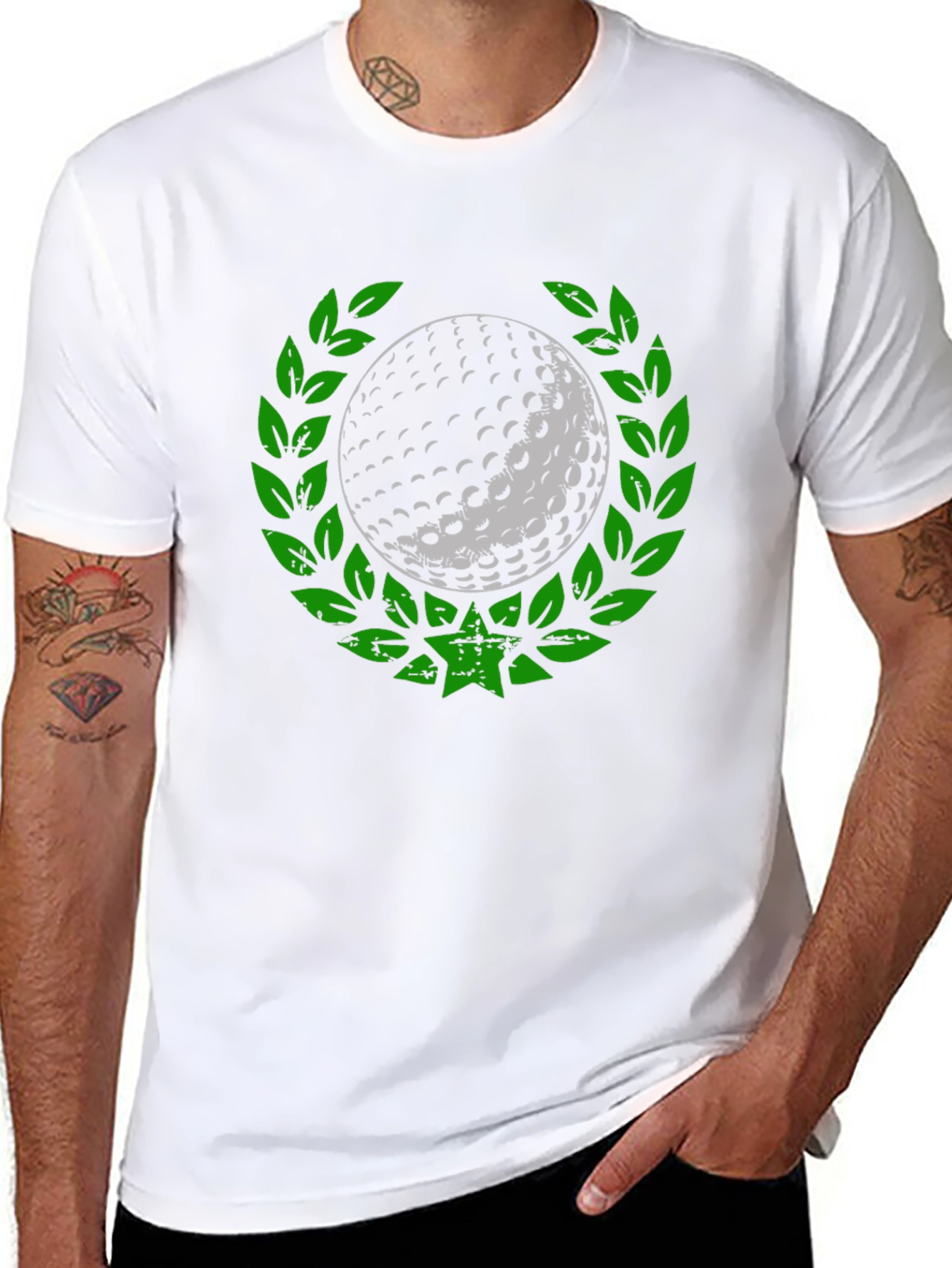 Golf Ball Laurel Wreath Tee - Unique Graphic Design