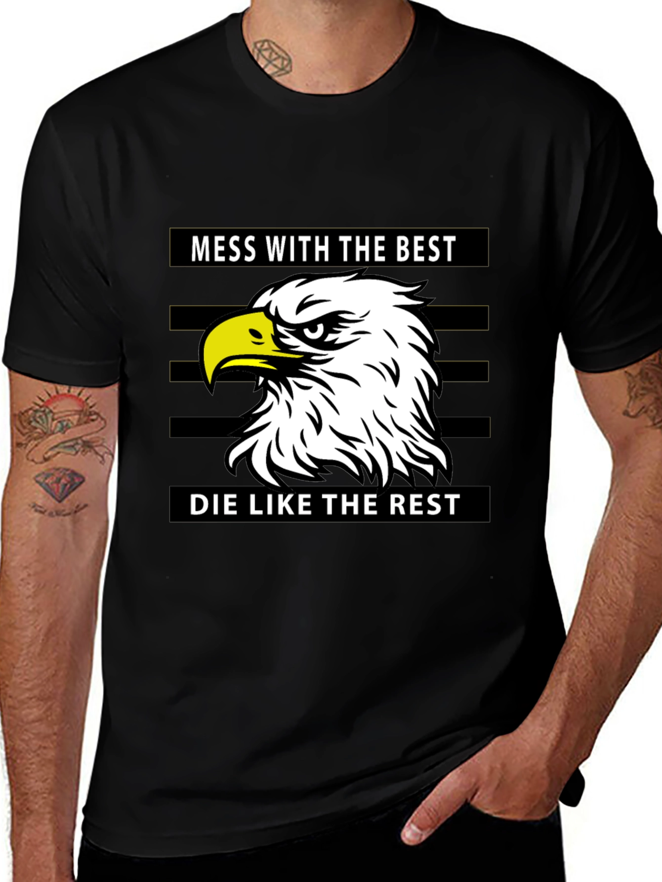 Mess With The Best Eagle Graphic Black T-Shirt