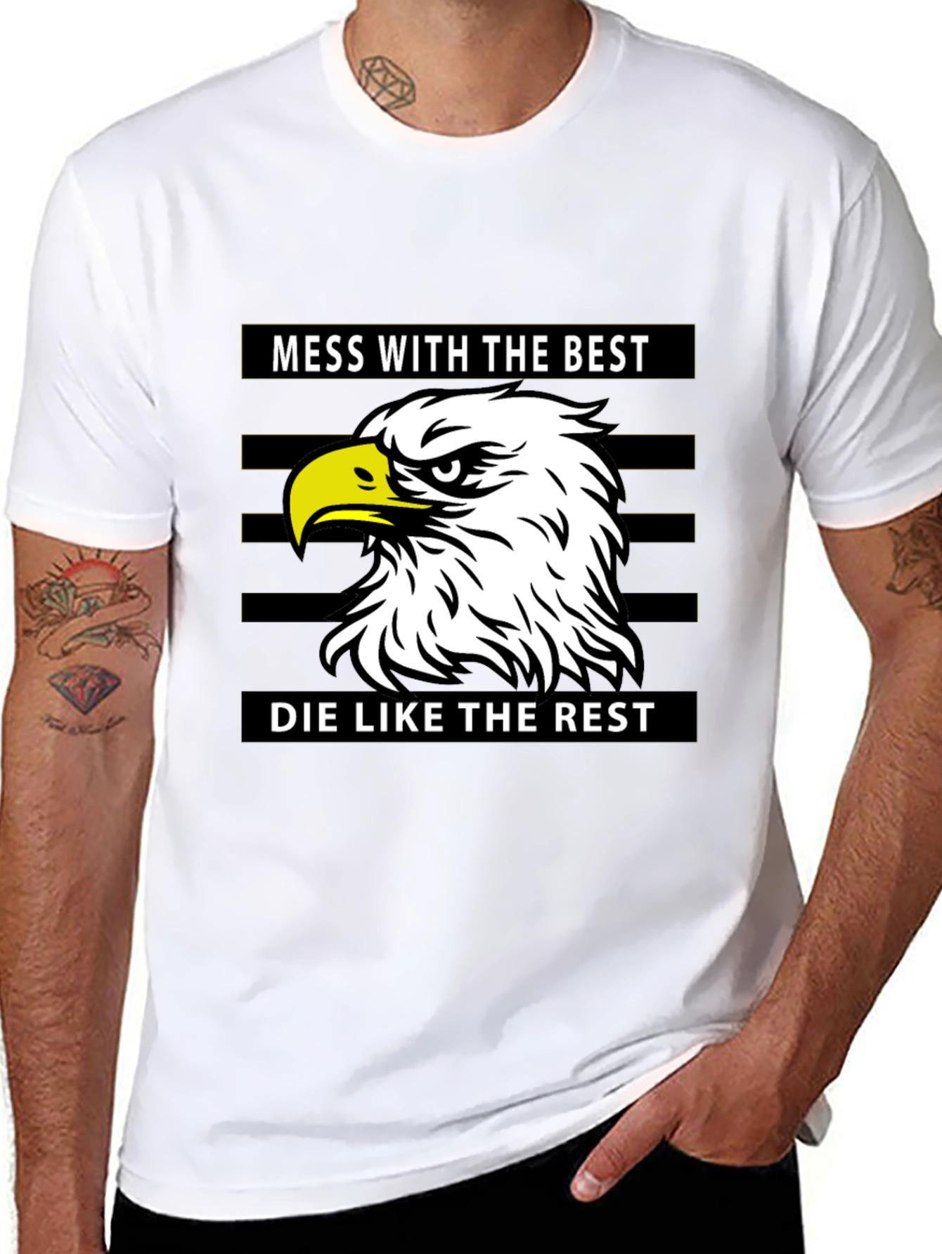 Mess With The Best Eagle Graphic Black T-Shirt