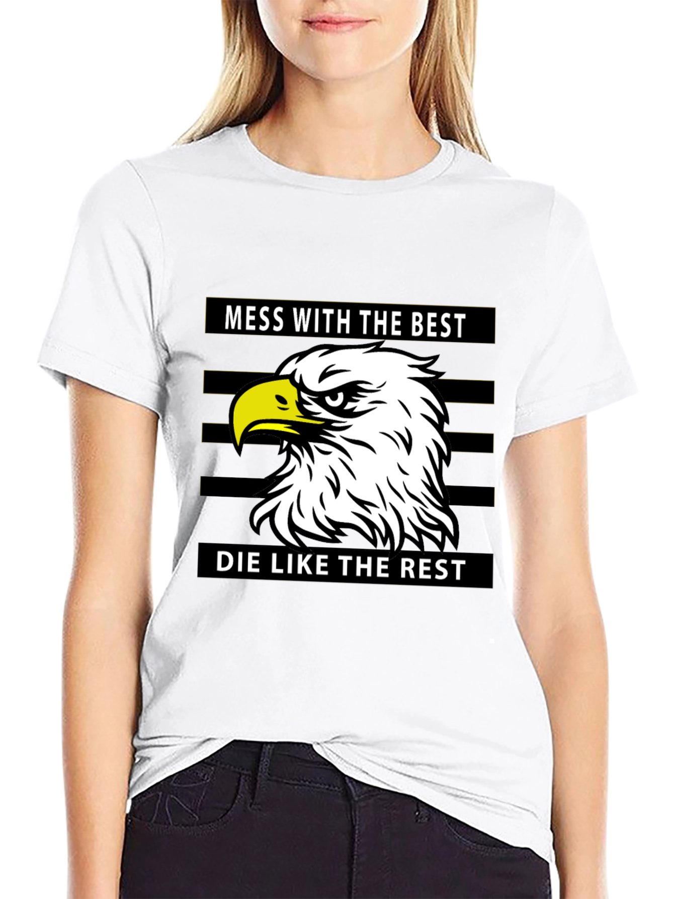 Mess With The Best Eagle Graphic Black T-Shirt