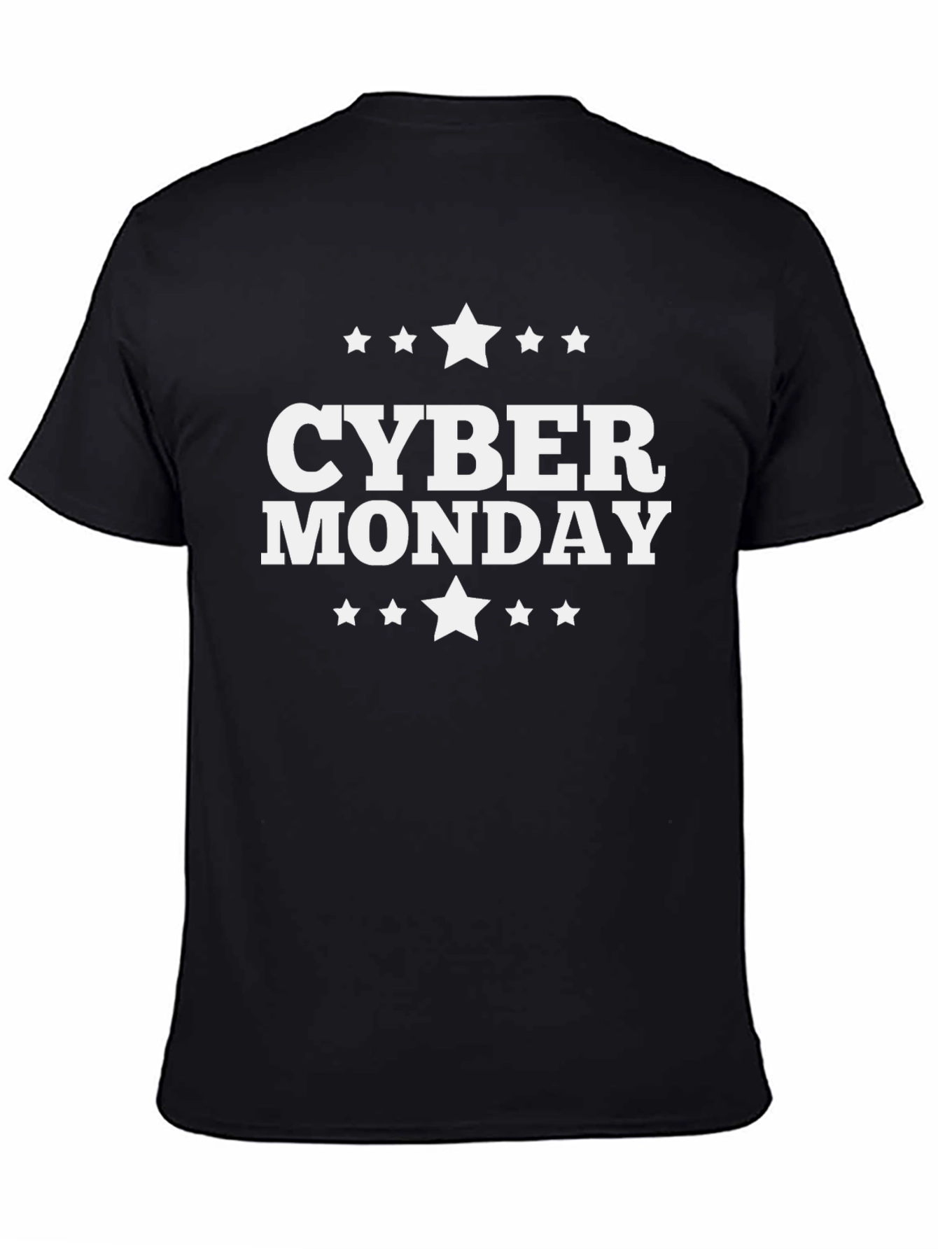 Cyber Monday T-Shirt - Black - Star Design
