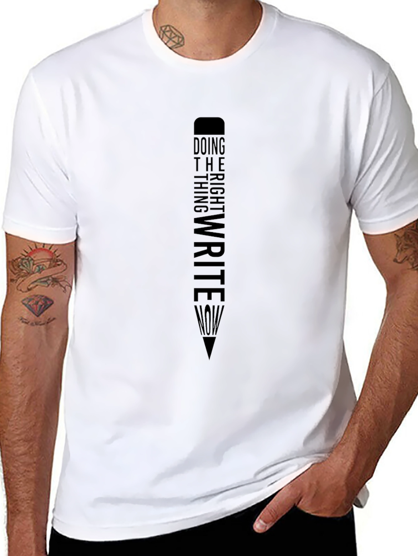 Mens Write Now Graphic Tee - Black