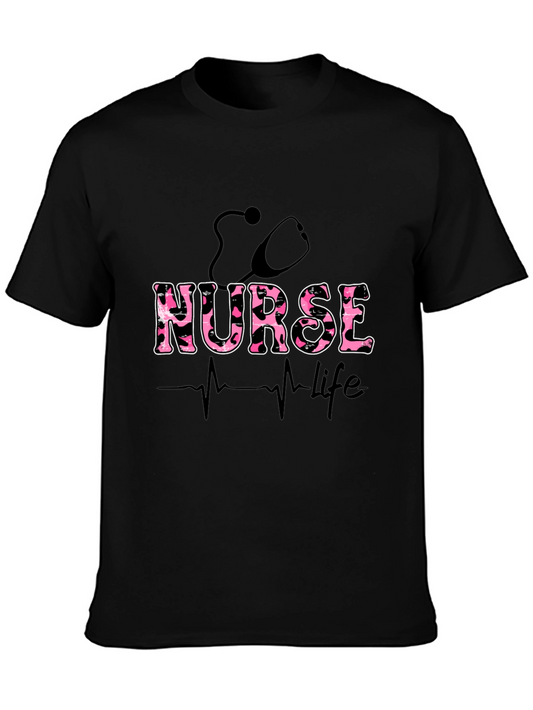 Nurse Life T-Shirt - Stethoscope Graphic Print