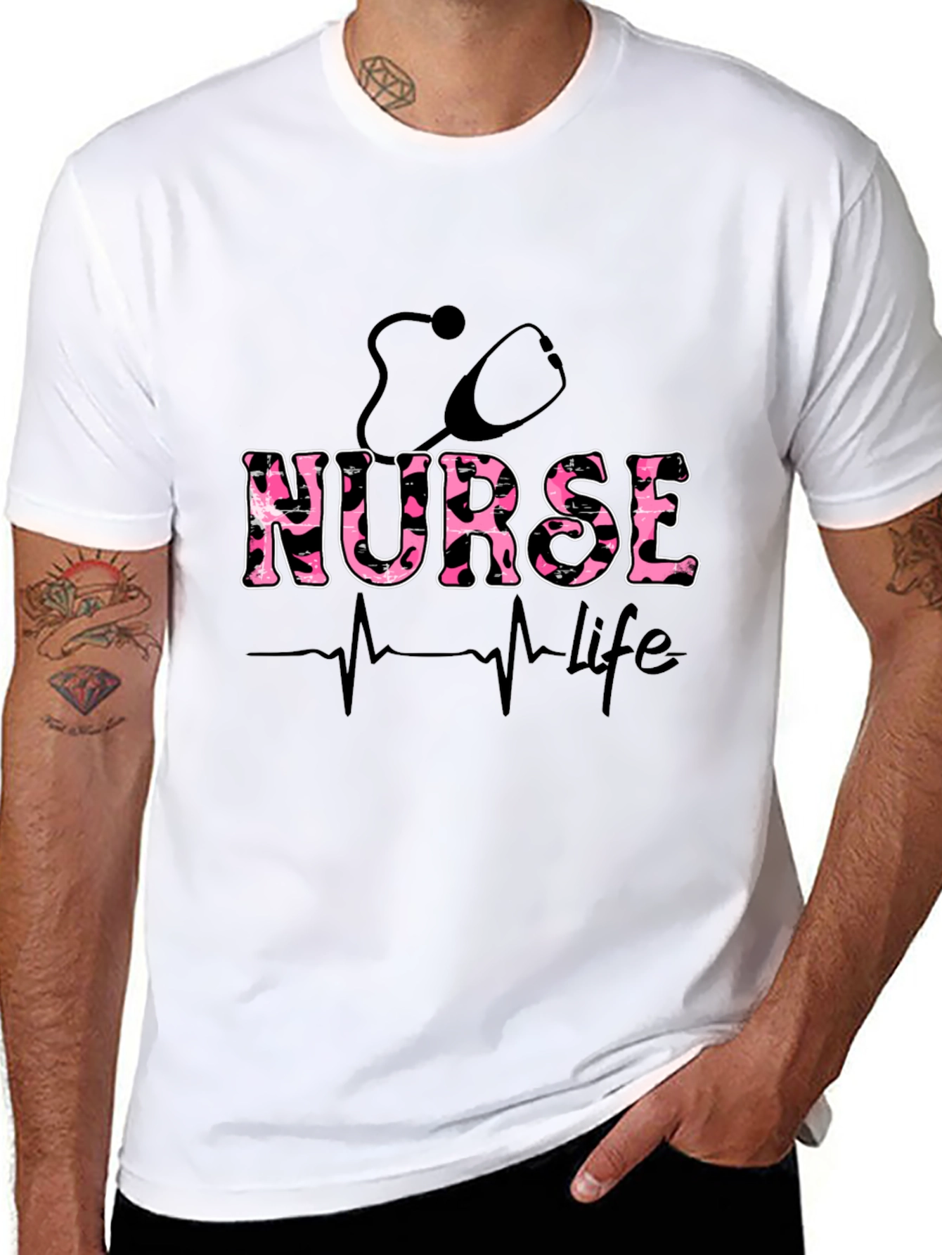 Nurse Life T-Shirt - Stethoscope Graphic Print