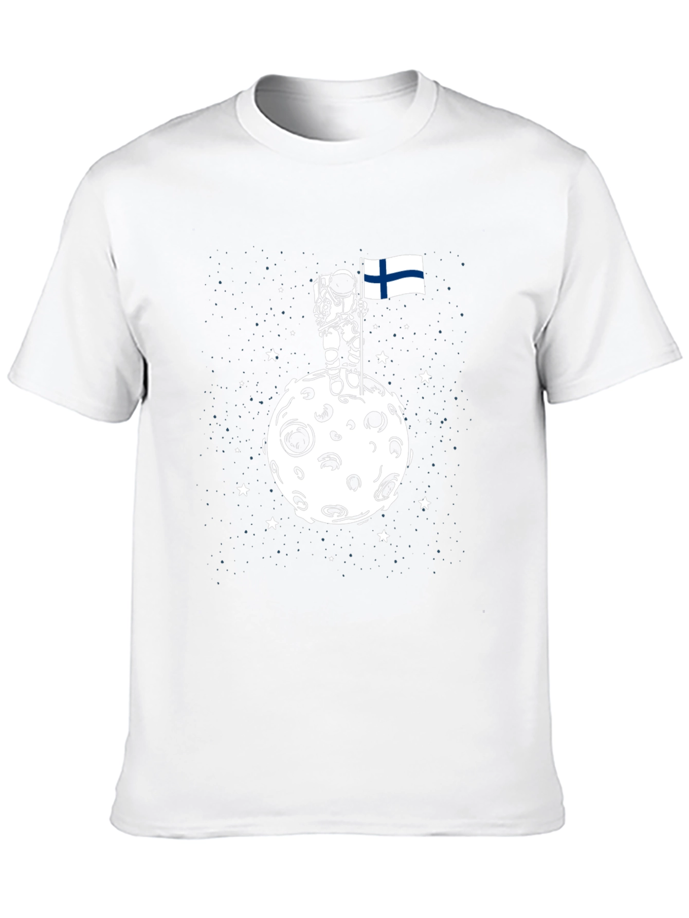 Astronaut Finland Flag Moon Graphic T-Shirt