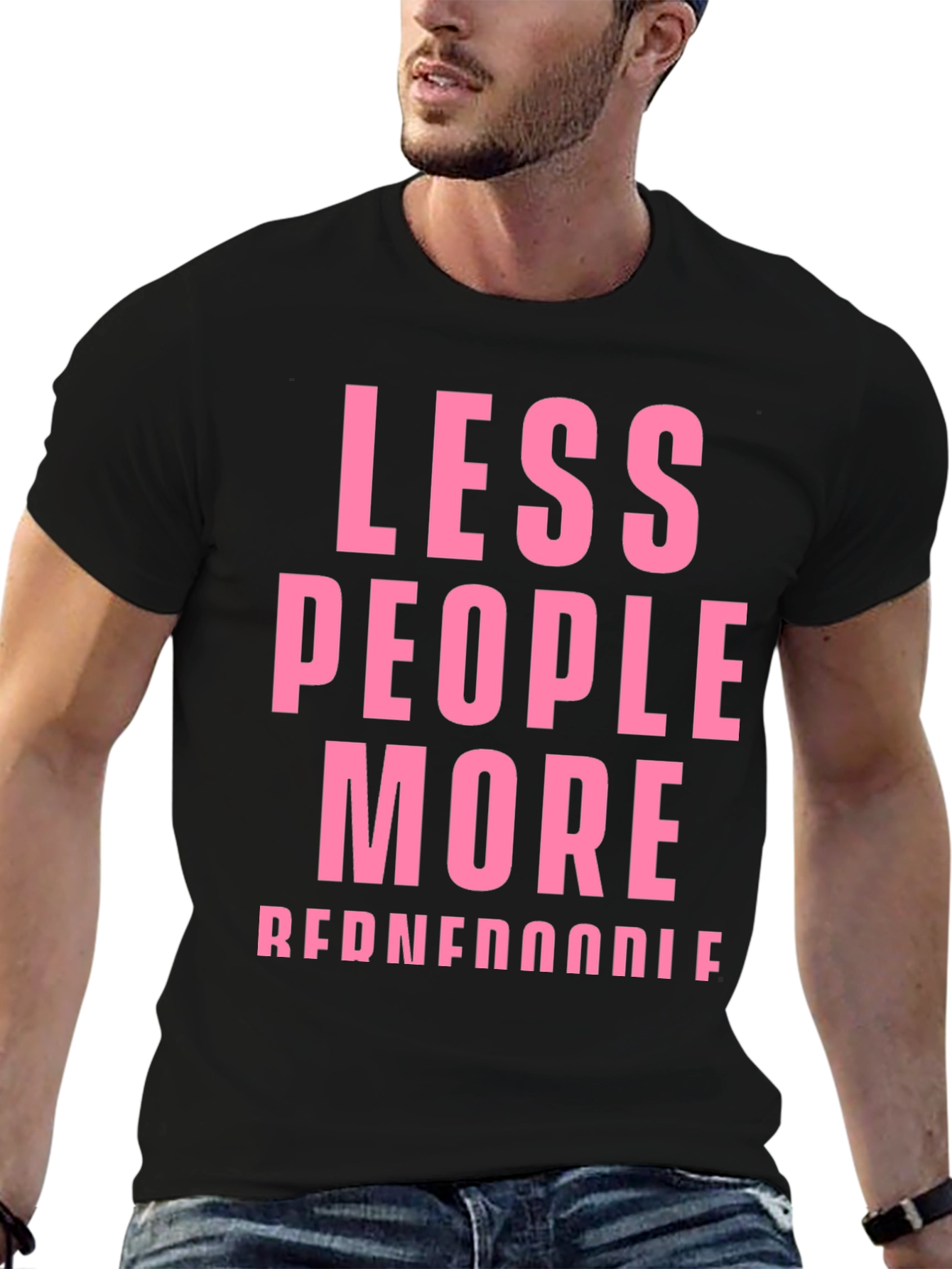 Less People More Reddendoodle Pink Graphic Tee