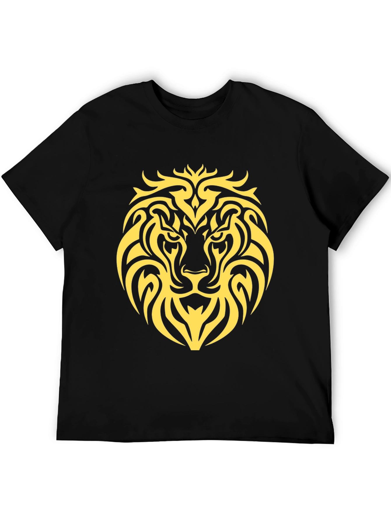 Lion Graphic Black T-Shirt - Bold Animal Design
