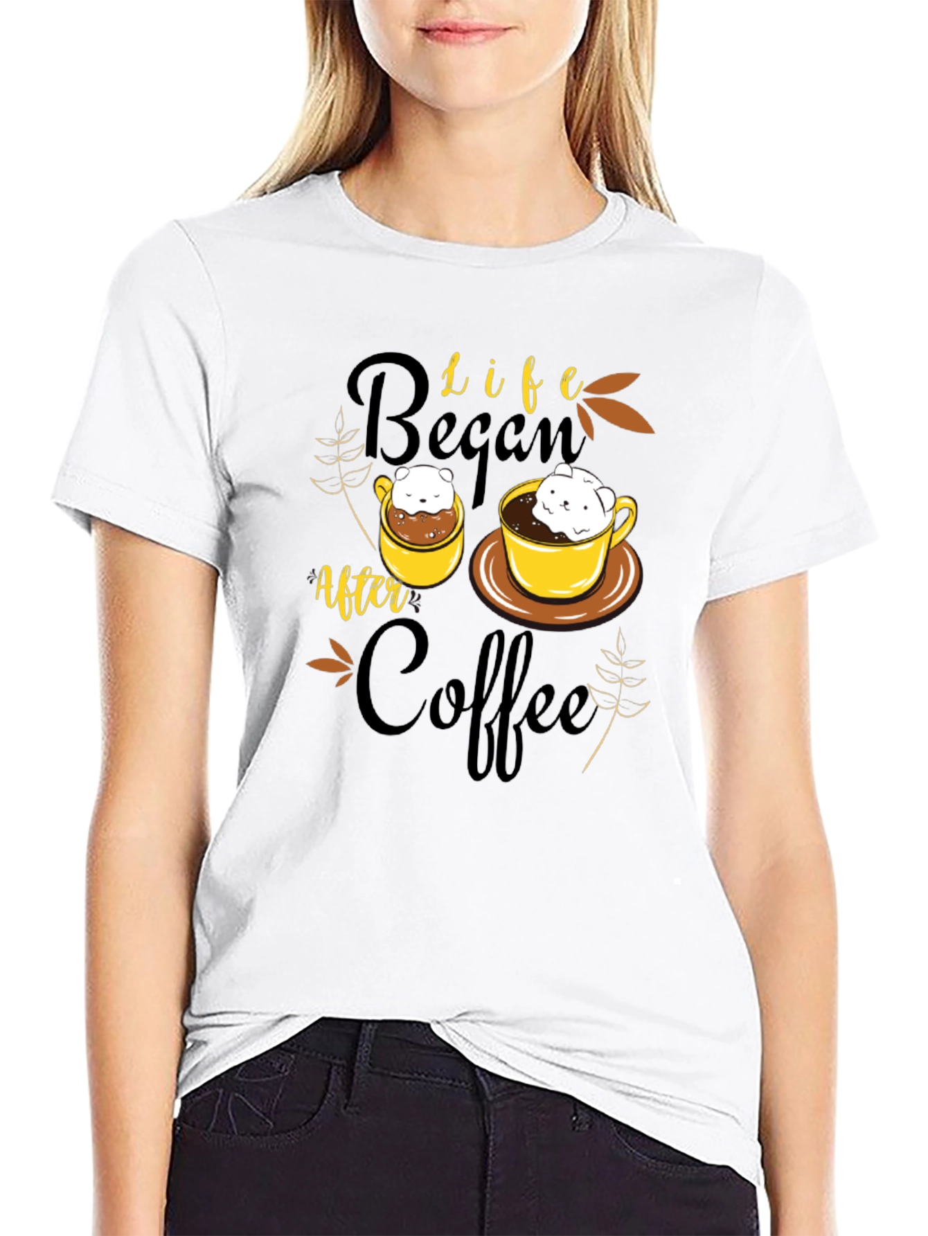 Life Began After Coffee T-Shirt Cute Bear in Mug