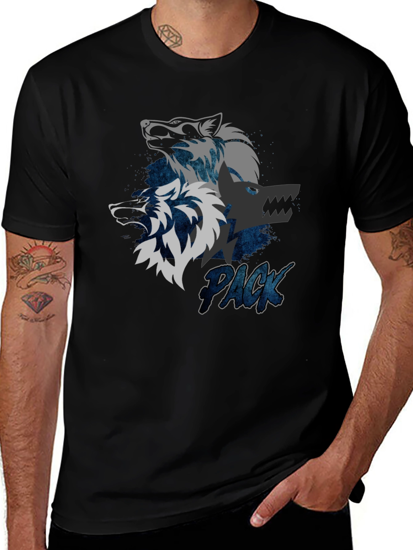 Wolf Pack Graphic Tee - Cool Design