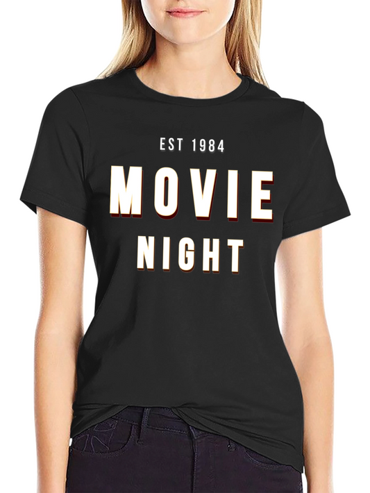 Movie Night EST 1984 Black Graphic Tee