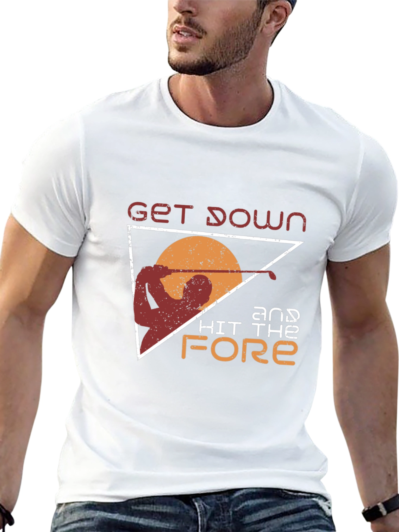 Golf T-Shirt: Get Down and Hit the Fore!