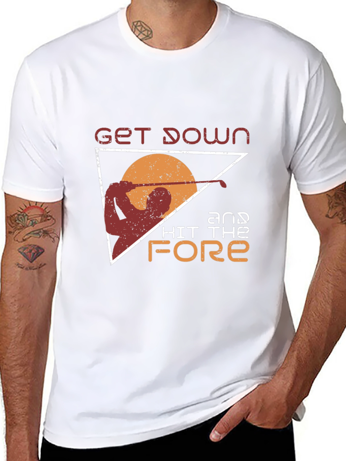 Golf T-Shirt: Get Down and Hit the Fore!
