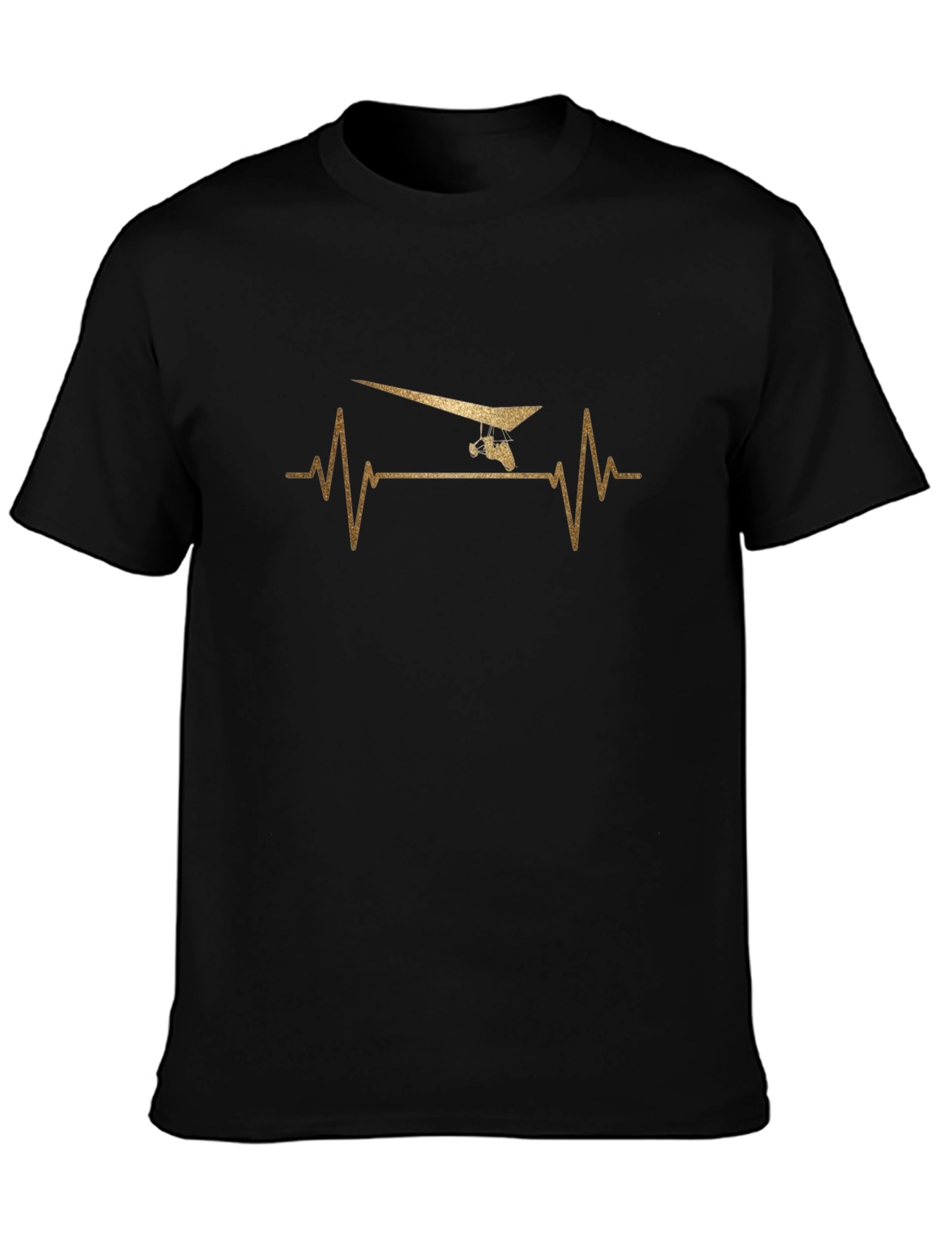 Hang Gliding Heartbeat T-Shirt - Black
