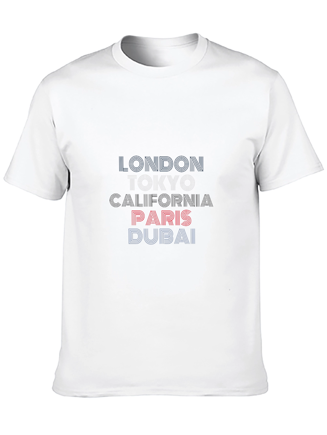 Stylish Cities Graphic Print Mens Black T-Shirt