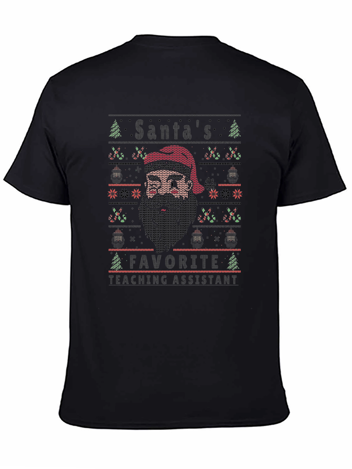 Santas Favorite Teaching Assistant Ugly Christmas T-Shirt