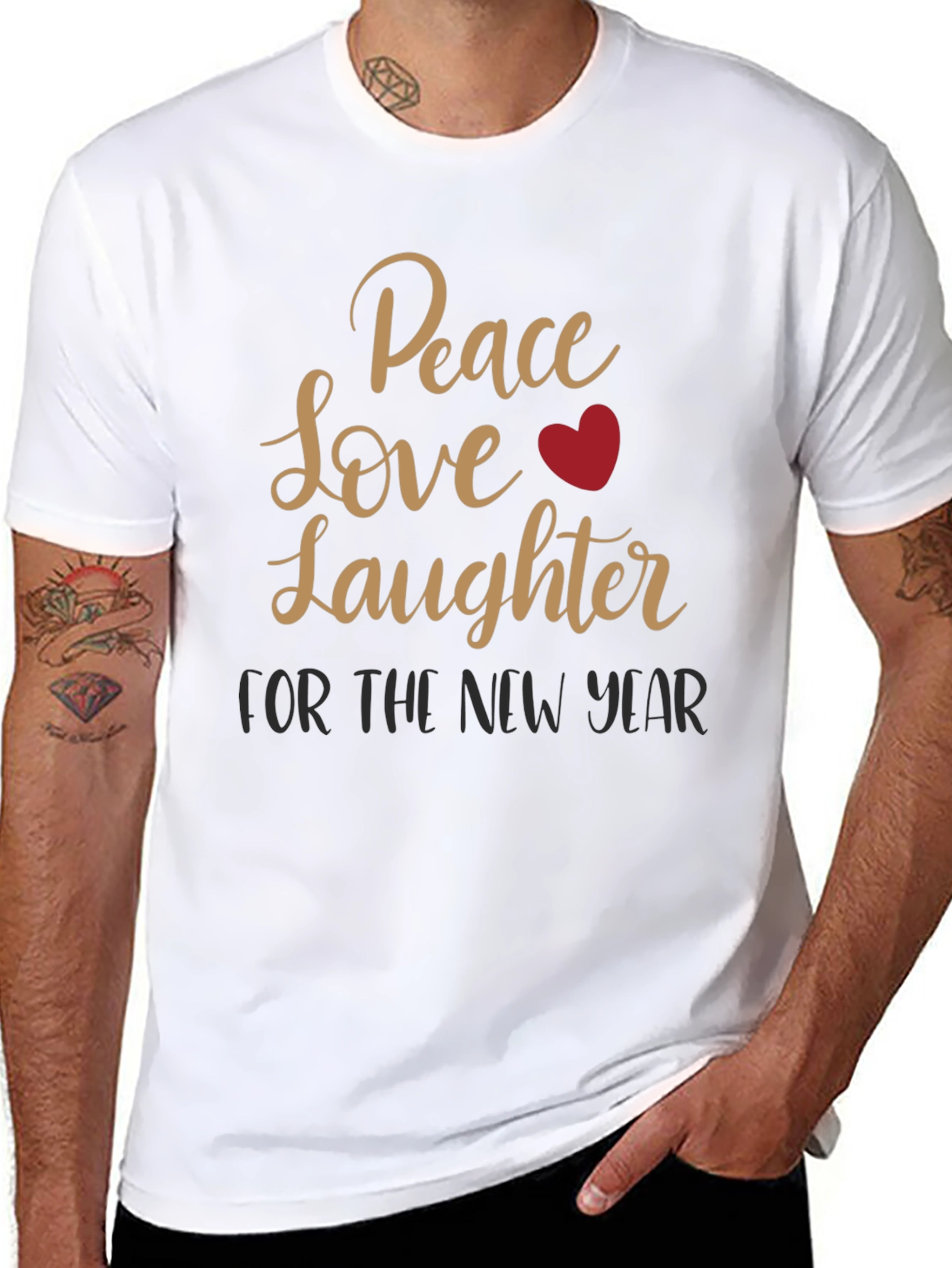 Peace Love Laughter New Year Graphic Tee