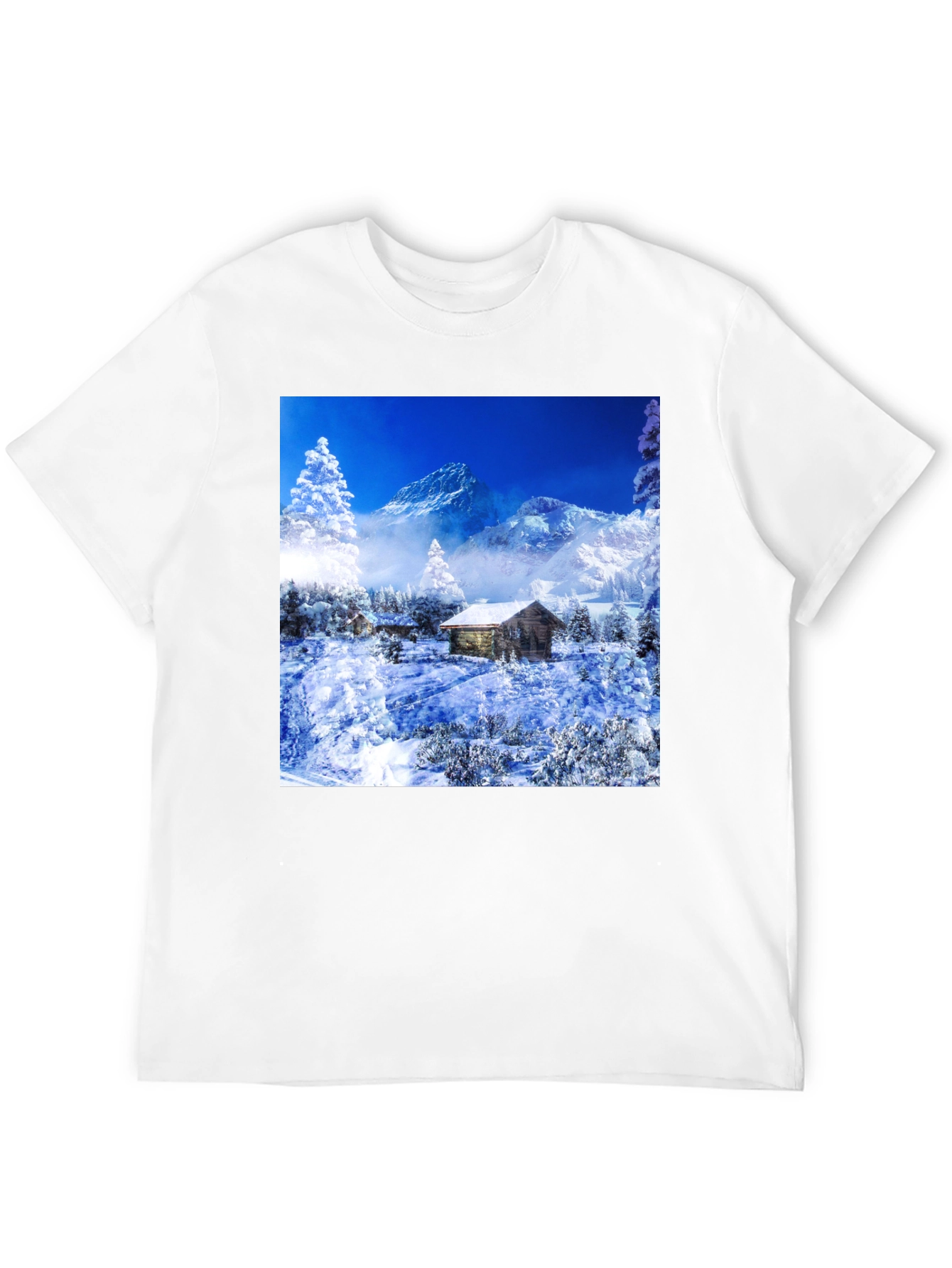 Winter Cabin T-Shirt: Mountain Scenery Tee