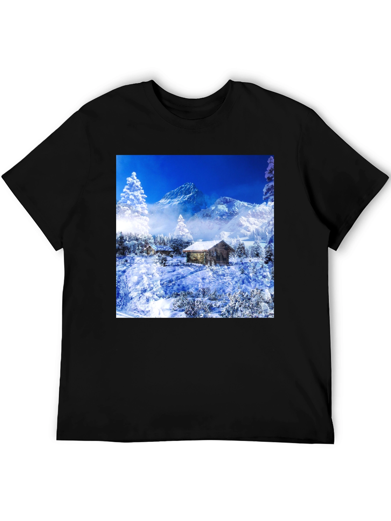 Winter Cabin T-Shirt: Mountain Scenery Tee