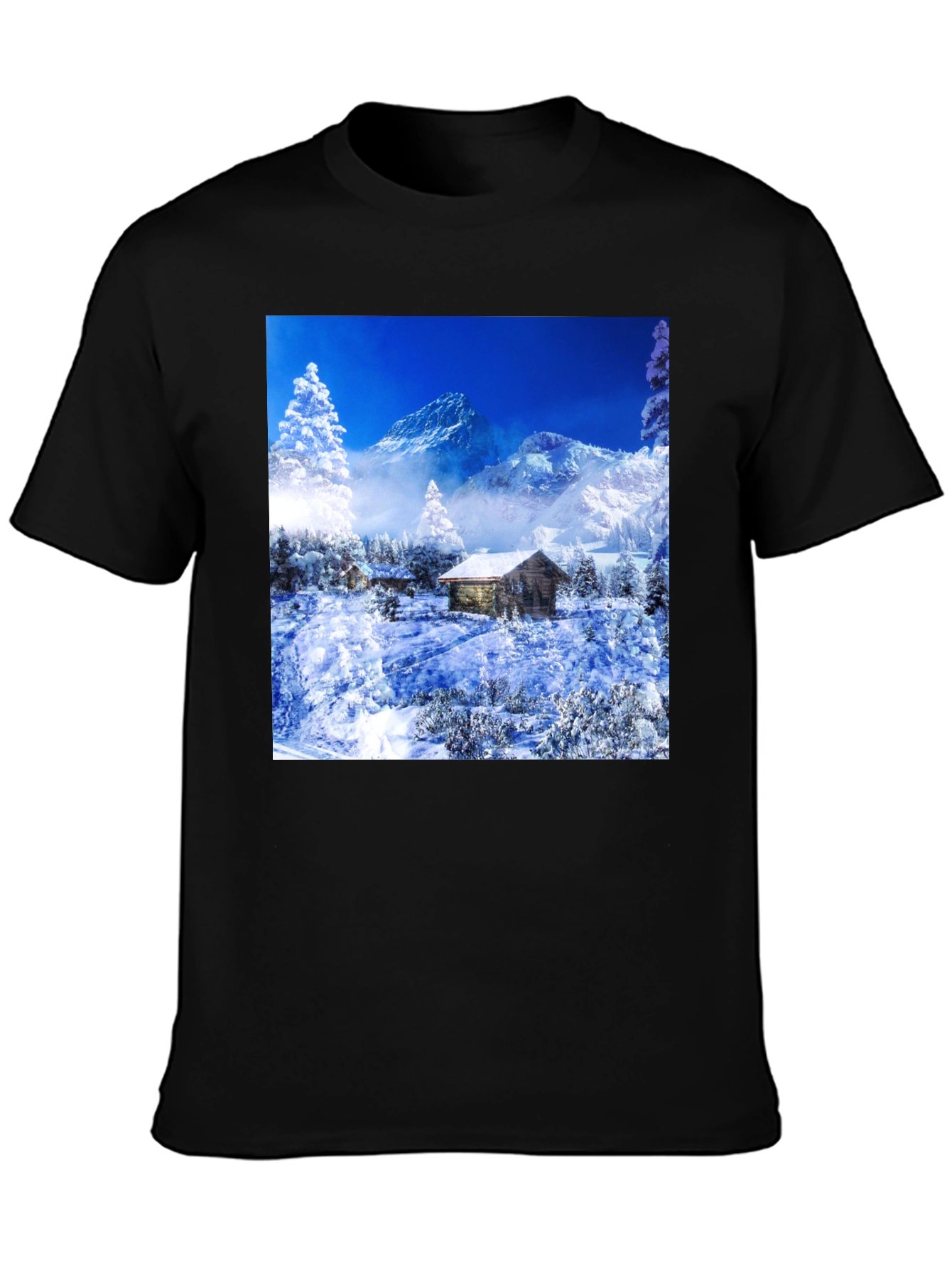 Winter Cabin T-Shirt: Mountain Scenery Tee