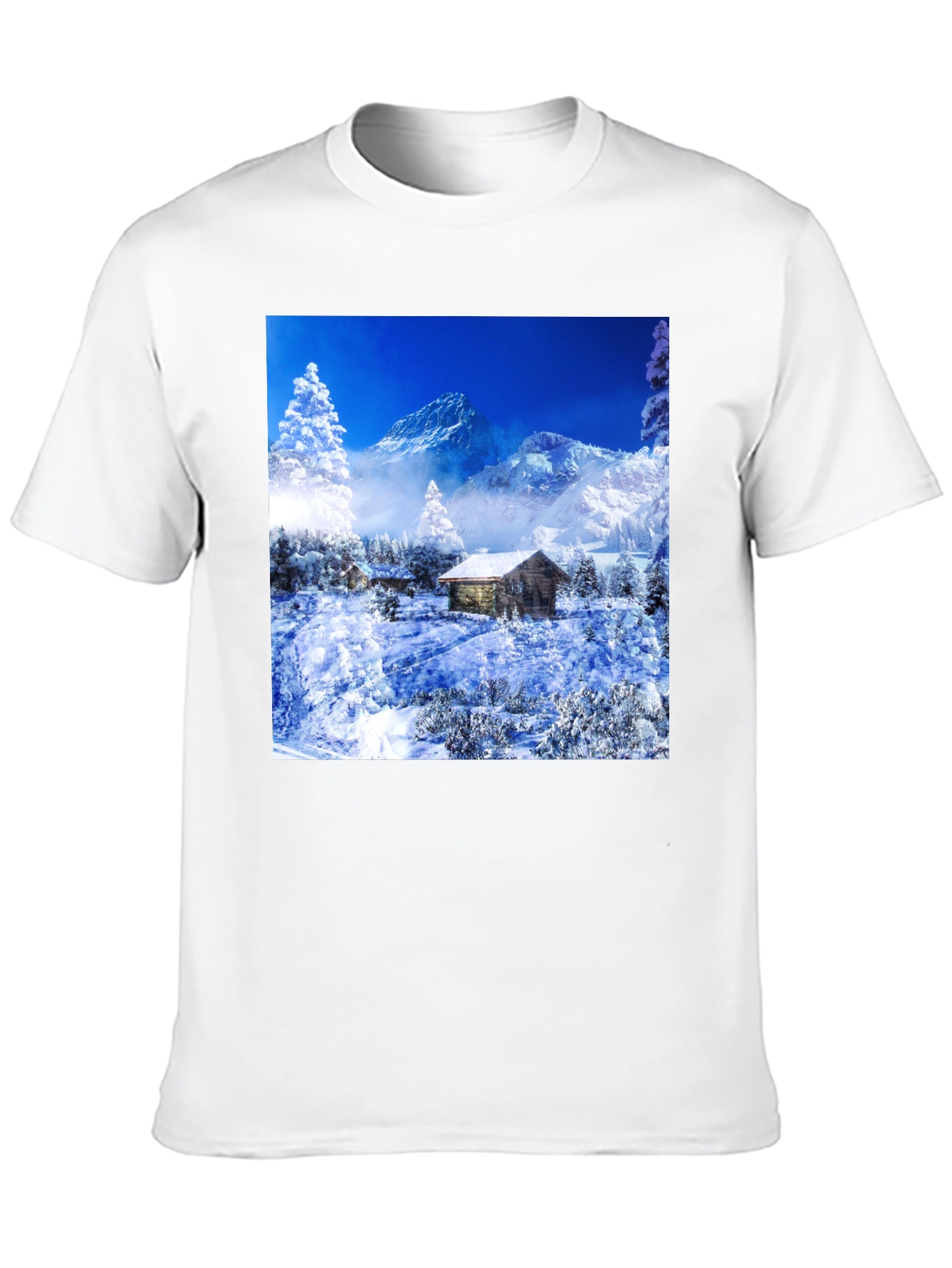 Winter Cabin T-Shirt: Mountain Scenery Tee