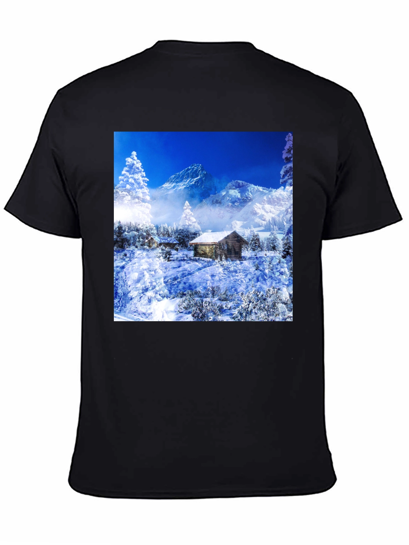 Winter Cabin T-Shirt: Mountain Scenery Tee