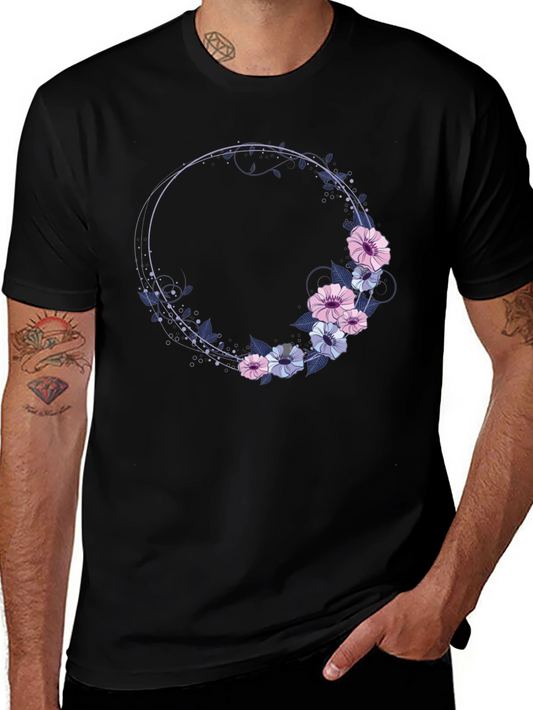 Floral Wreath Graphic T-Shirt - Stylish Comfort