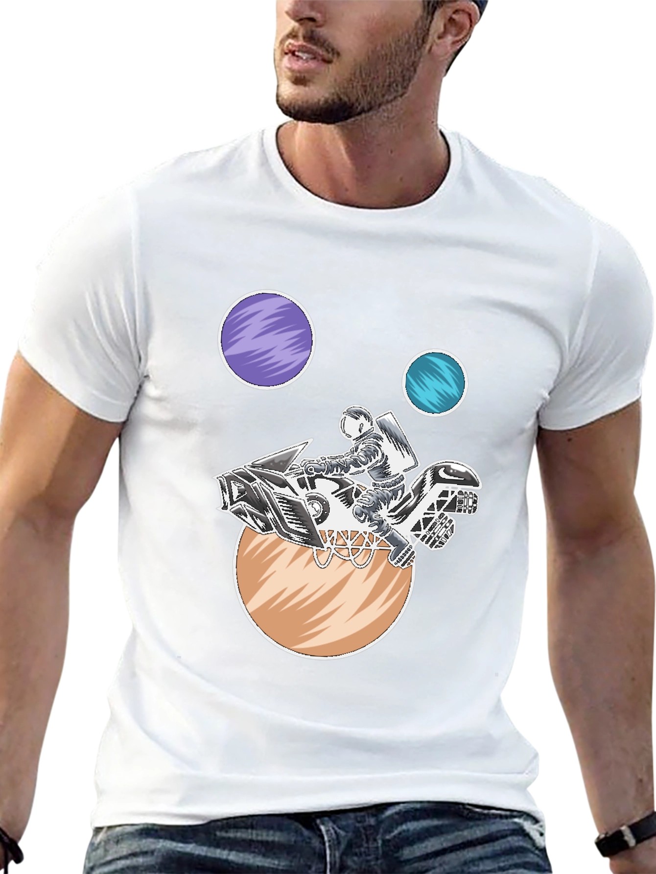 Astronaut Motorcycle Space T-Shirt