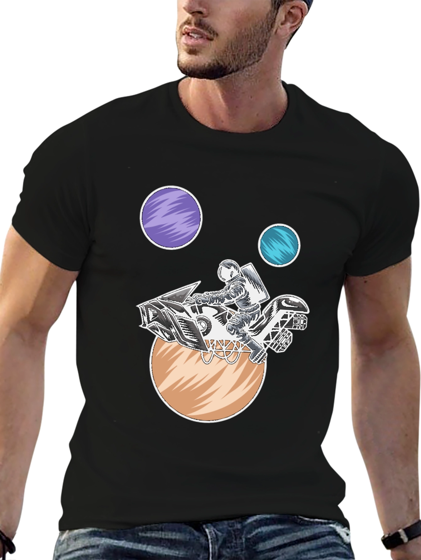 Astronaut Motorcycle Space T-Shirt