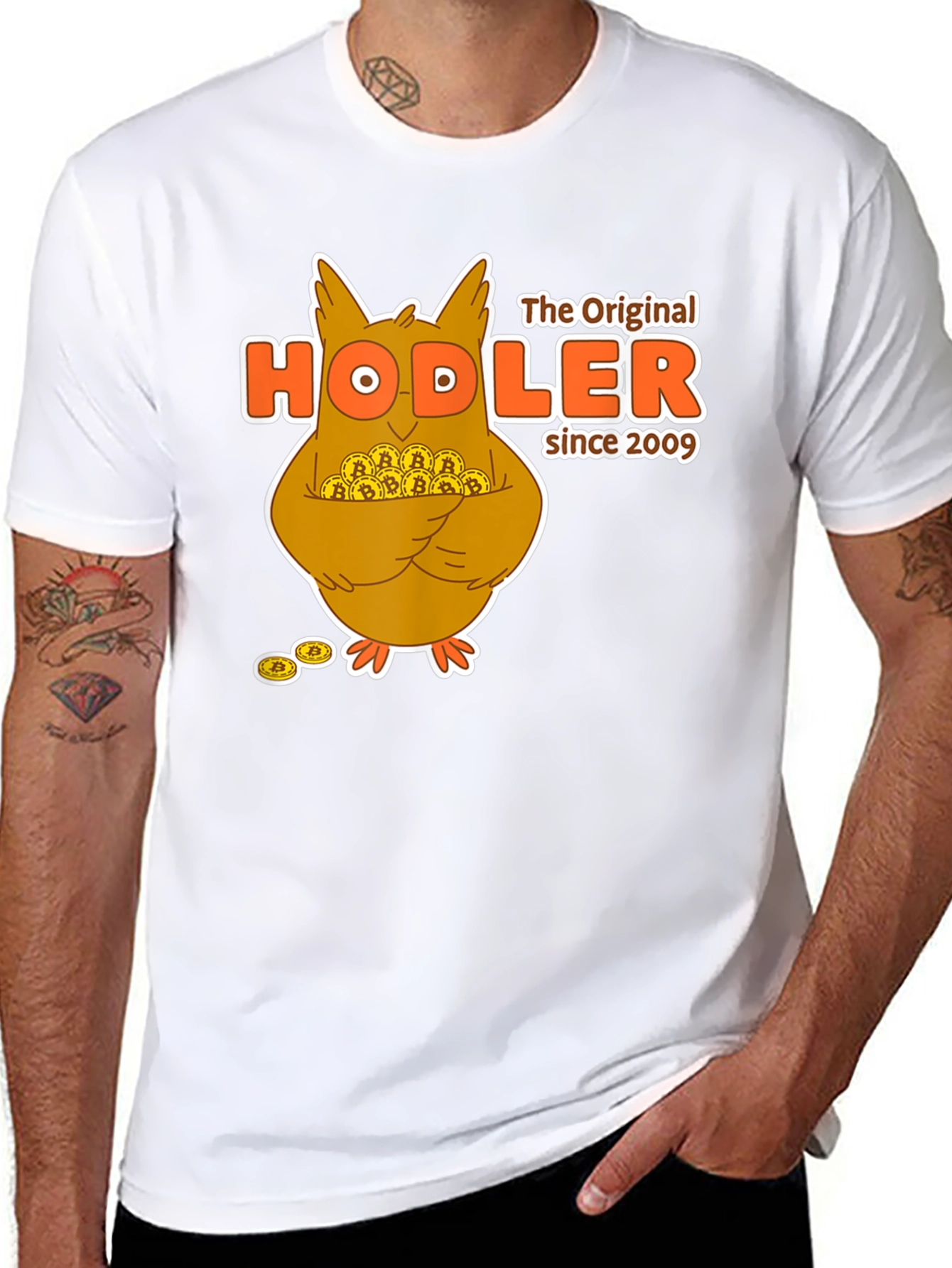 Bitcoin HODLer T-Shirt - Crypto Owl Design