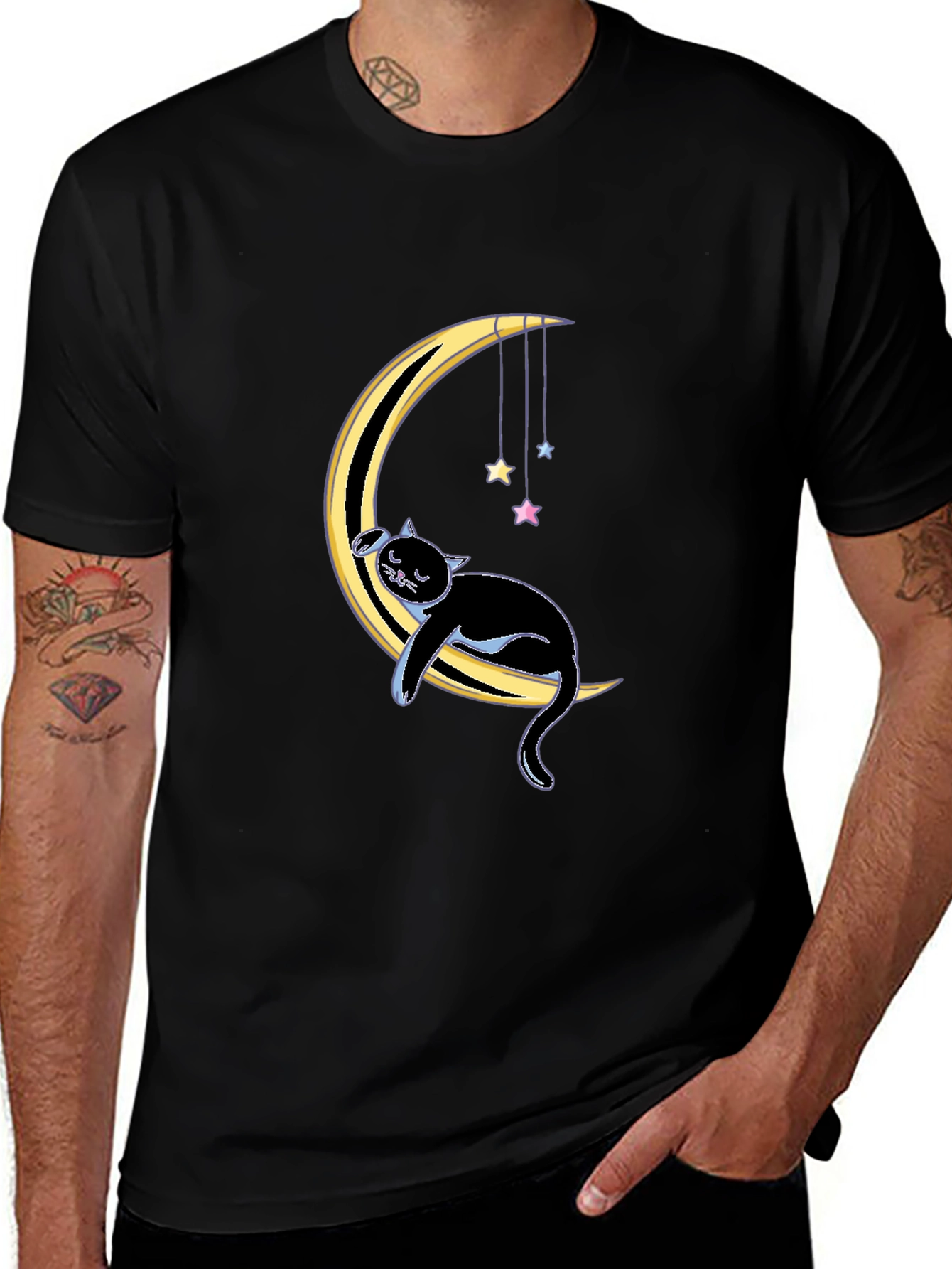 Cat on Moon Graphic Tee