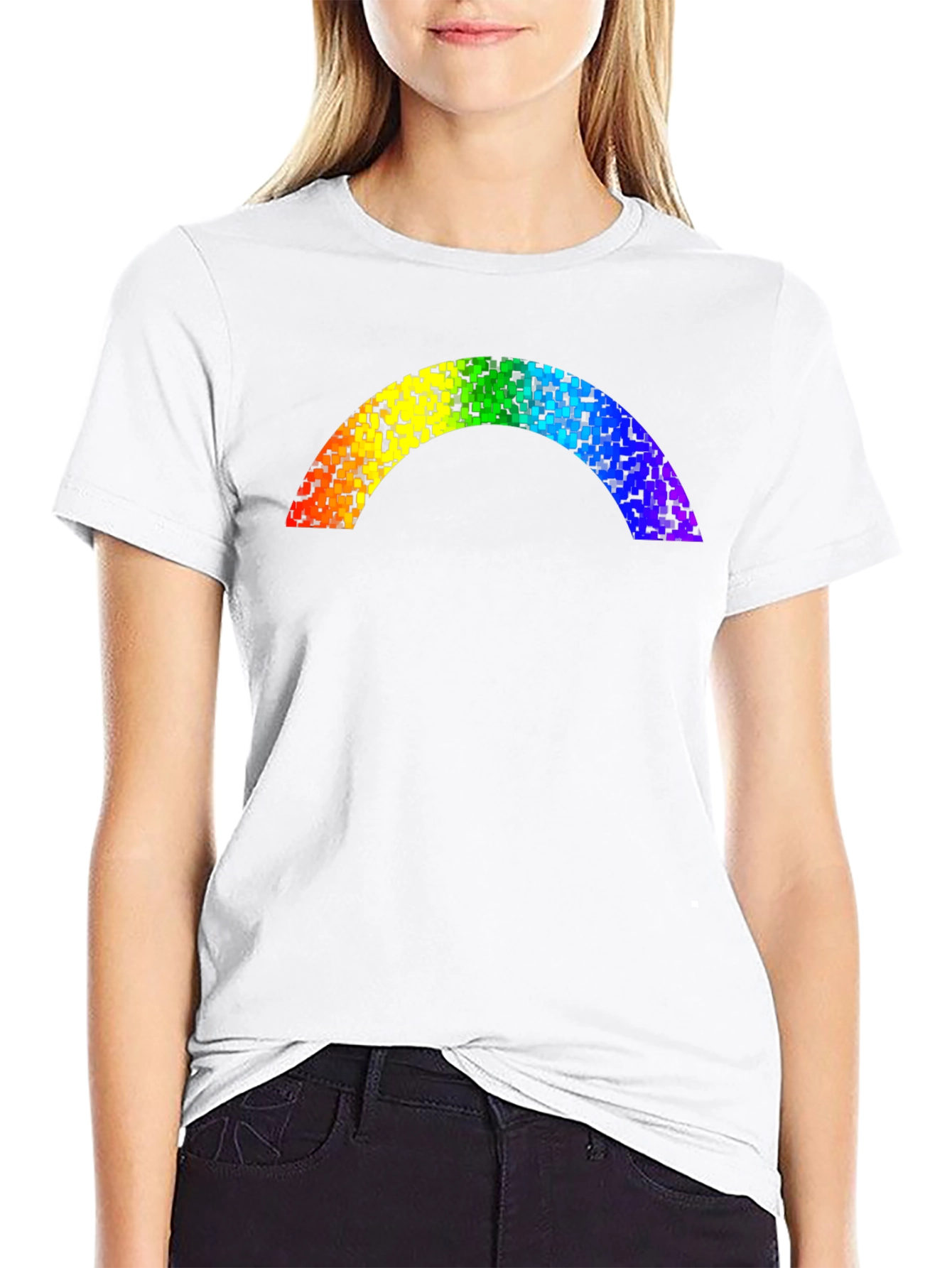 Rainbow Pixel Arch Black T-Shirt