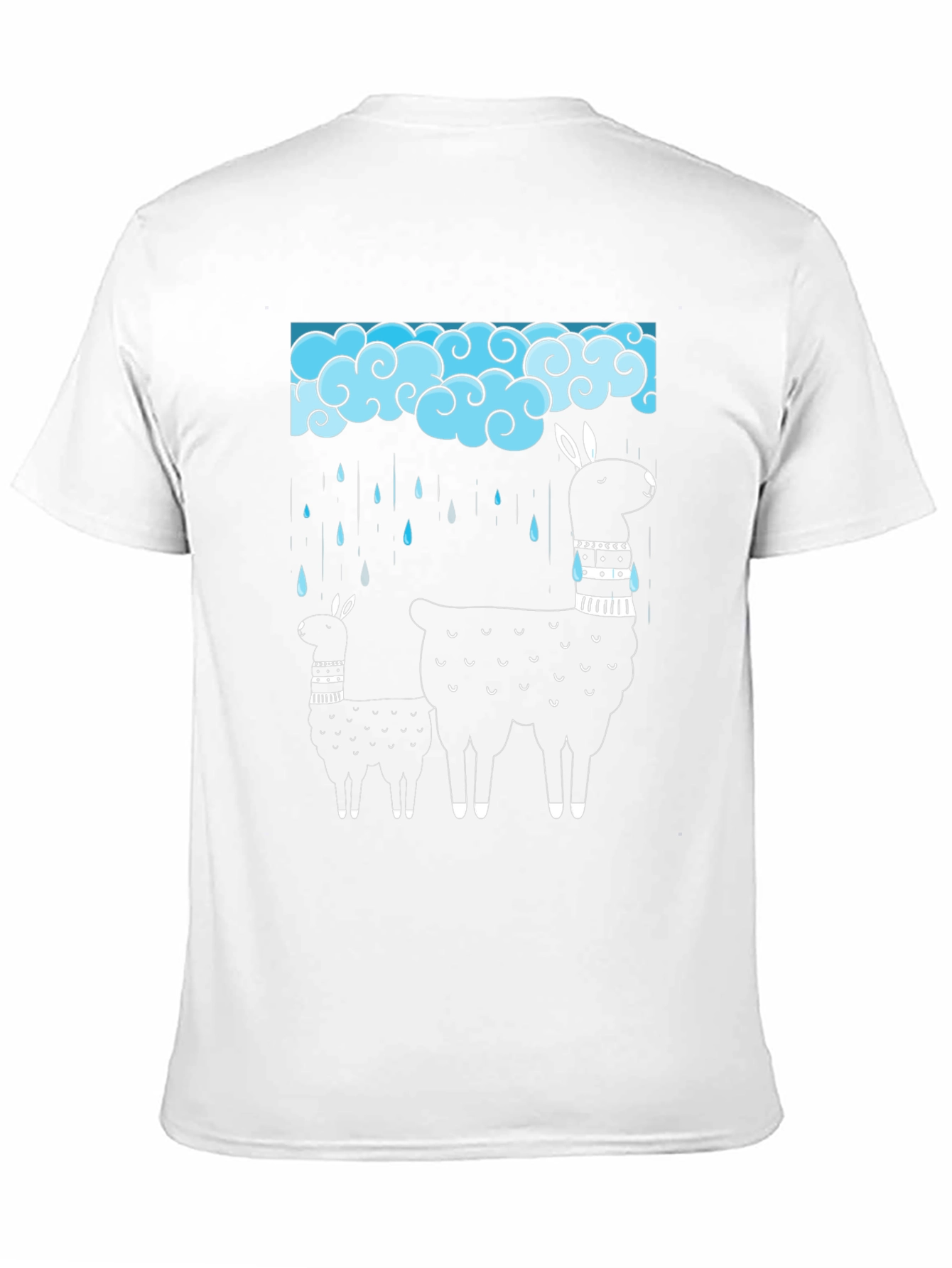 Llama Rain Cloud Graphic Tee - Black Cotton T-Shirt