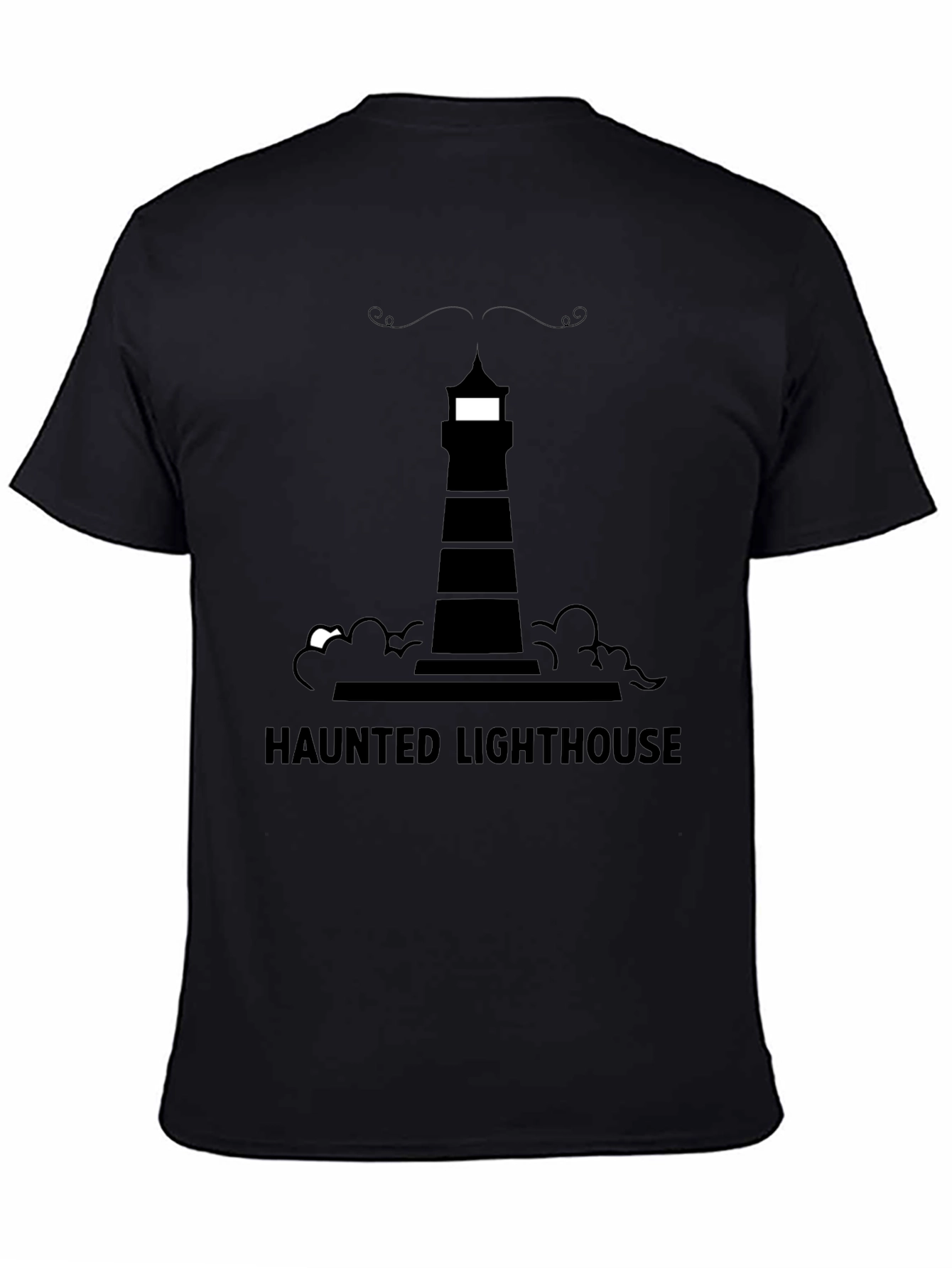 Haunted Lighthouse Graphic Tee - Black