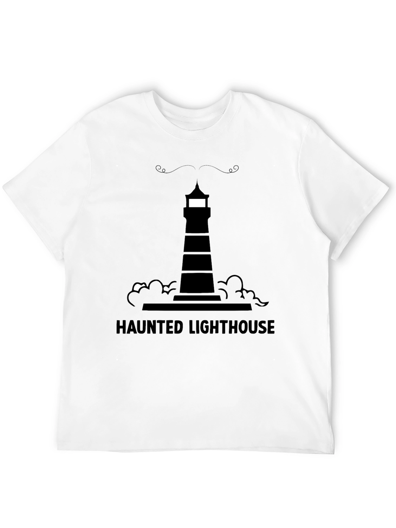 Haunted Lighthouse Graphic Tee - Black