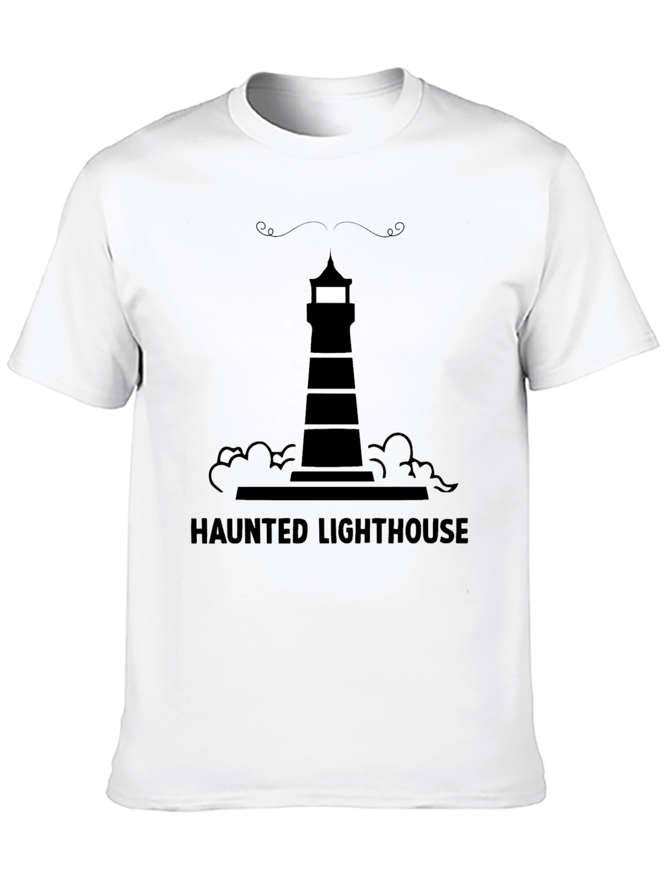 Haunted Lighthouse Graphic Tee - Black
