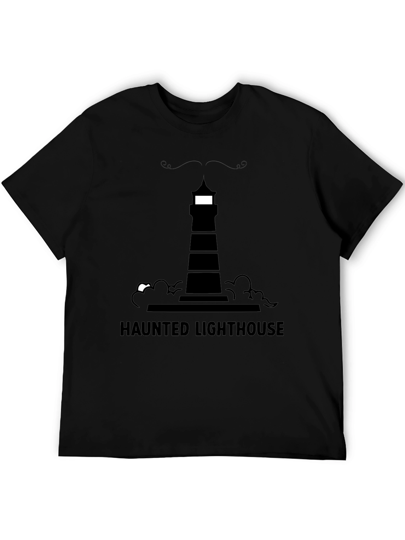 Haunted Lighthouse Graphic Tee - Black