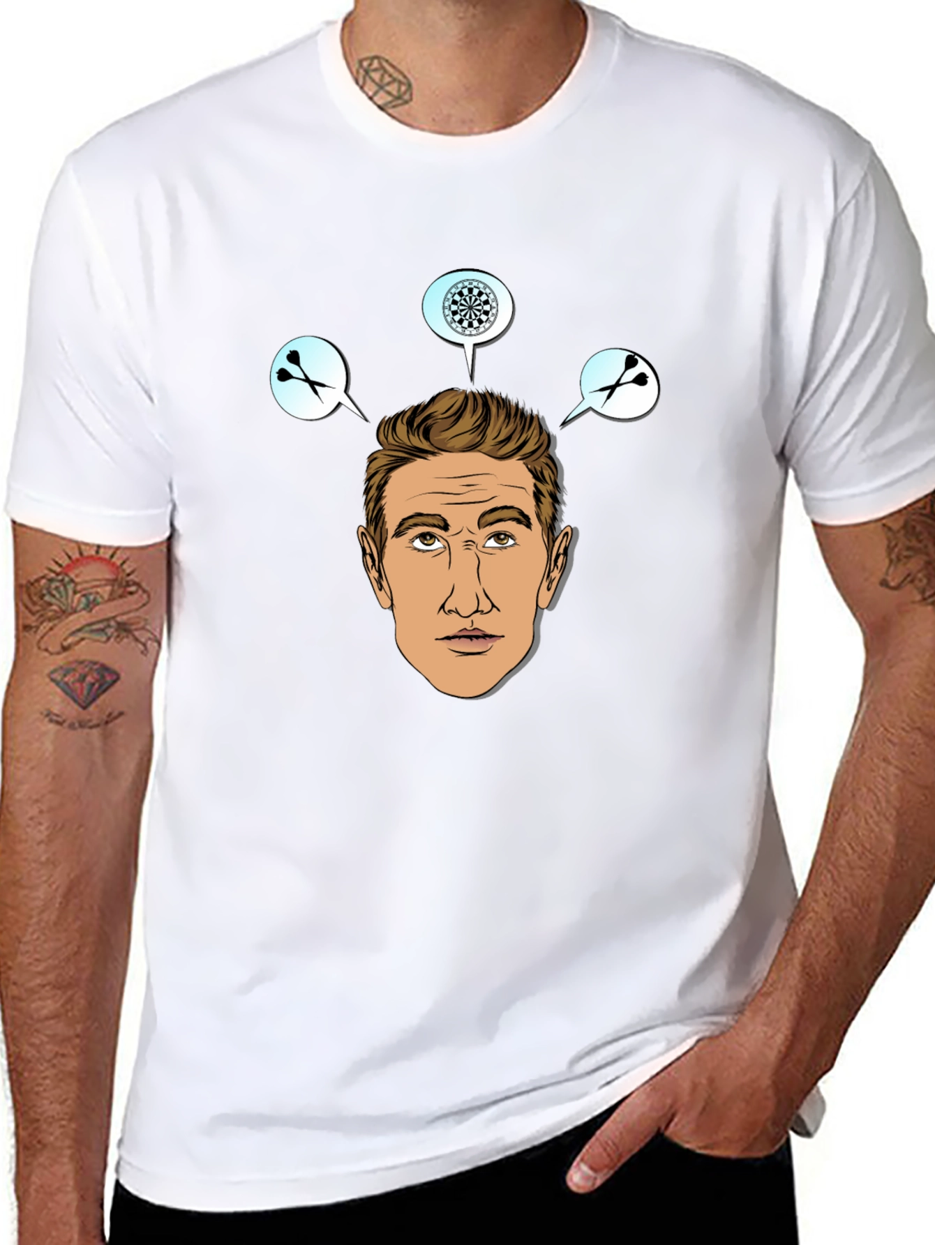 Darts Player Graphic Print T-Shirt