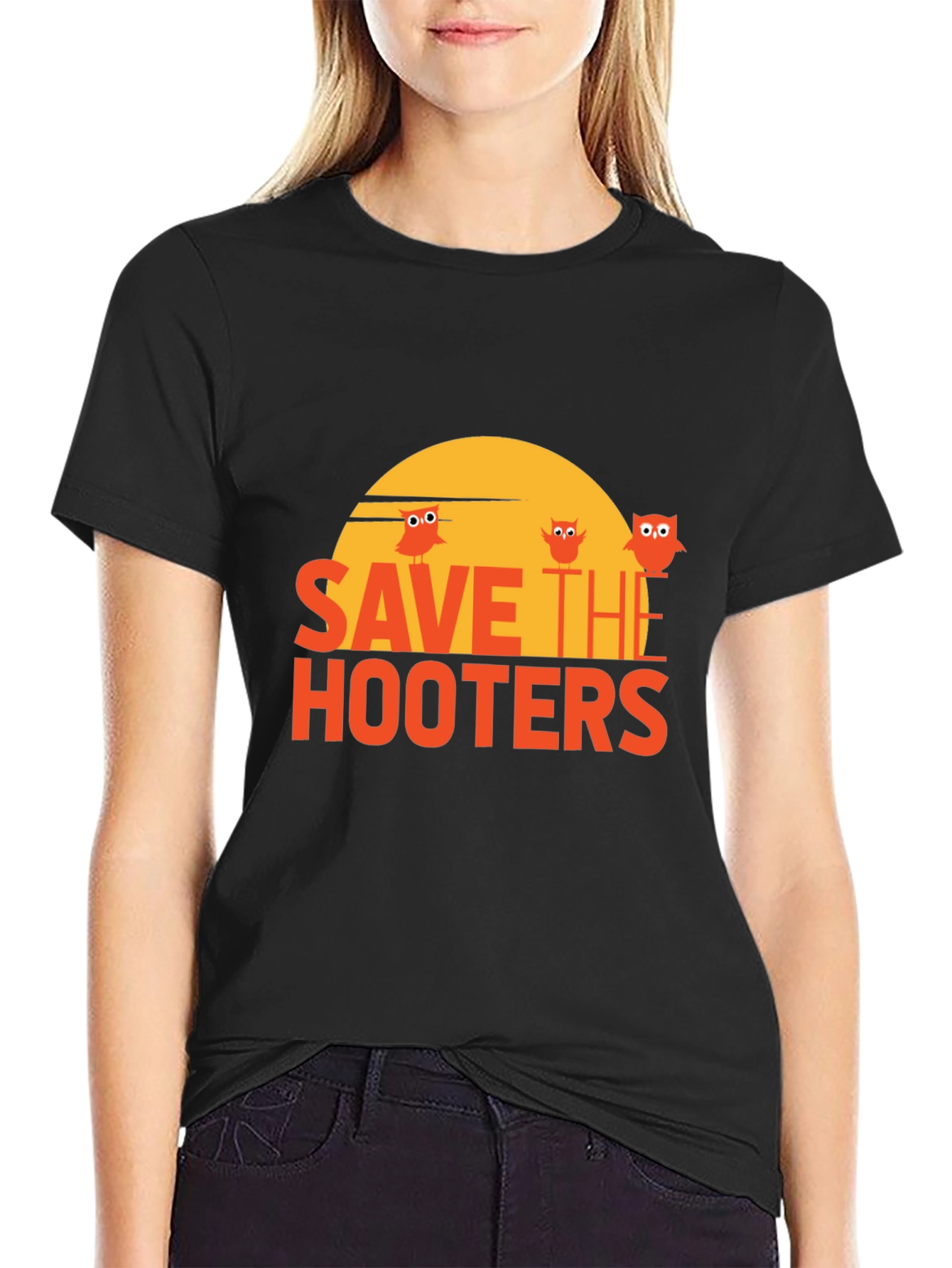 Save The Hooters Graphic T-Shirt - Novelty Tee