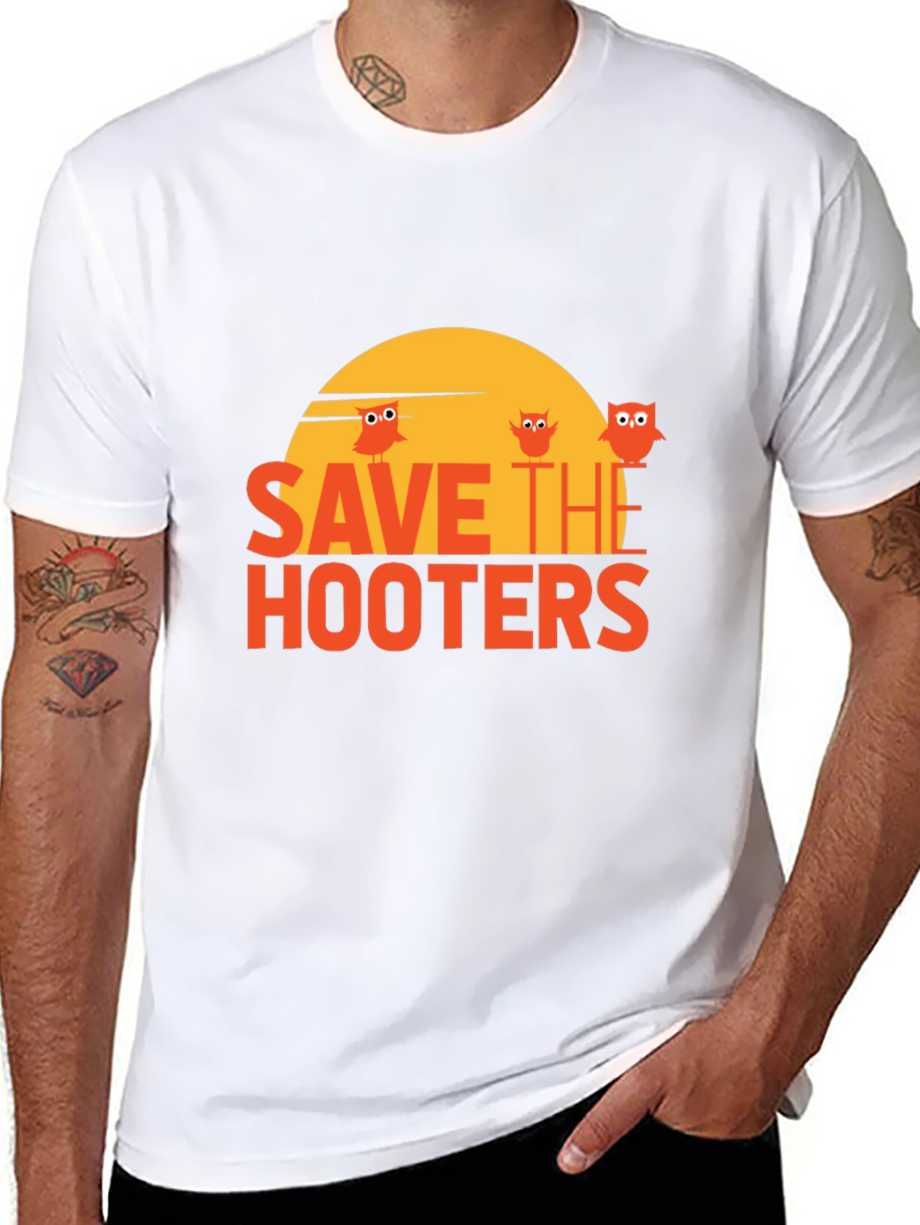 Save The Hooters Graphic T-Shirt - Novelty Tee