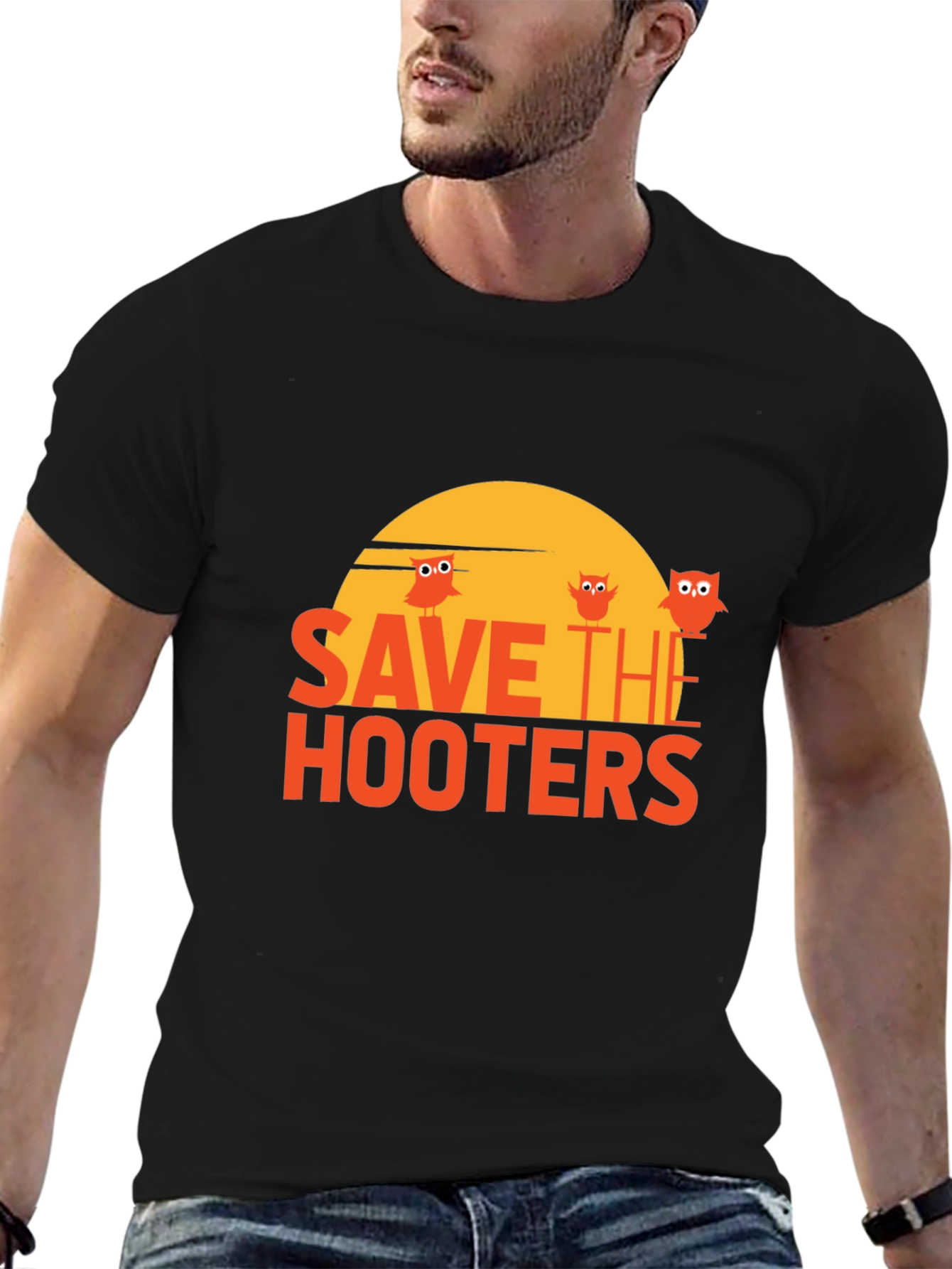 Save The Hooters Graphic T-Shirt - Novelty Tee