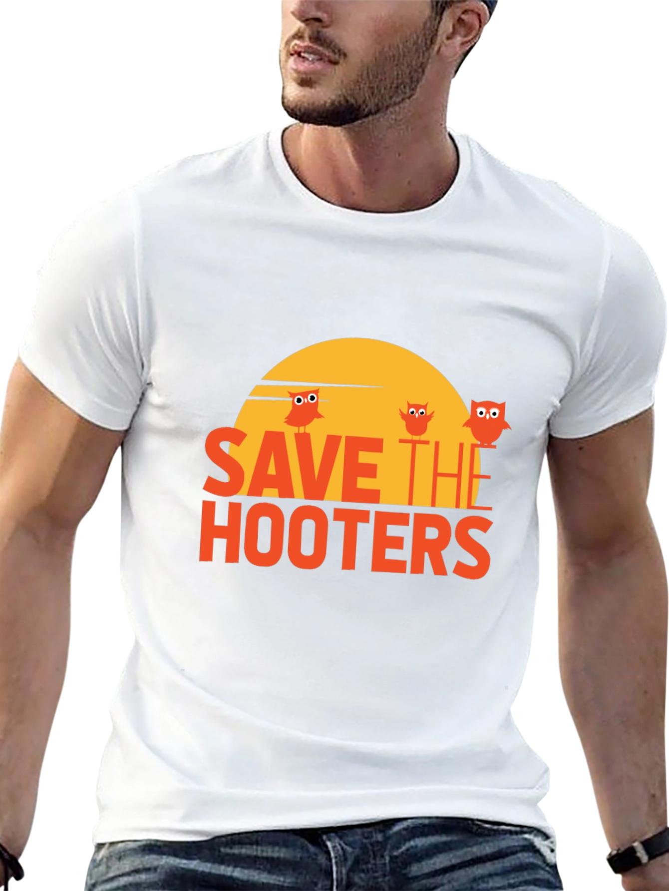 Save The Hooters Graphic T-Shirt - Novelty Tee