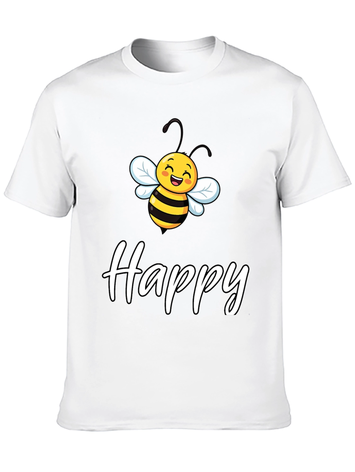 Happy Bee Graphic Tee - Unisex Black T-Shirt