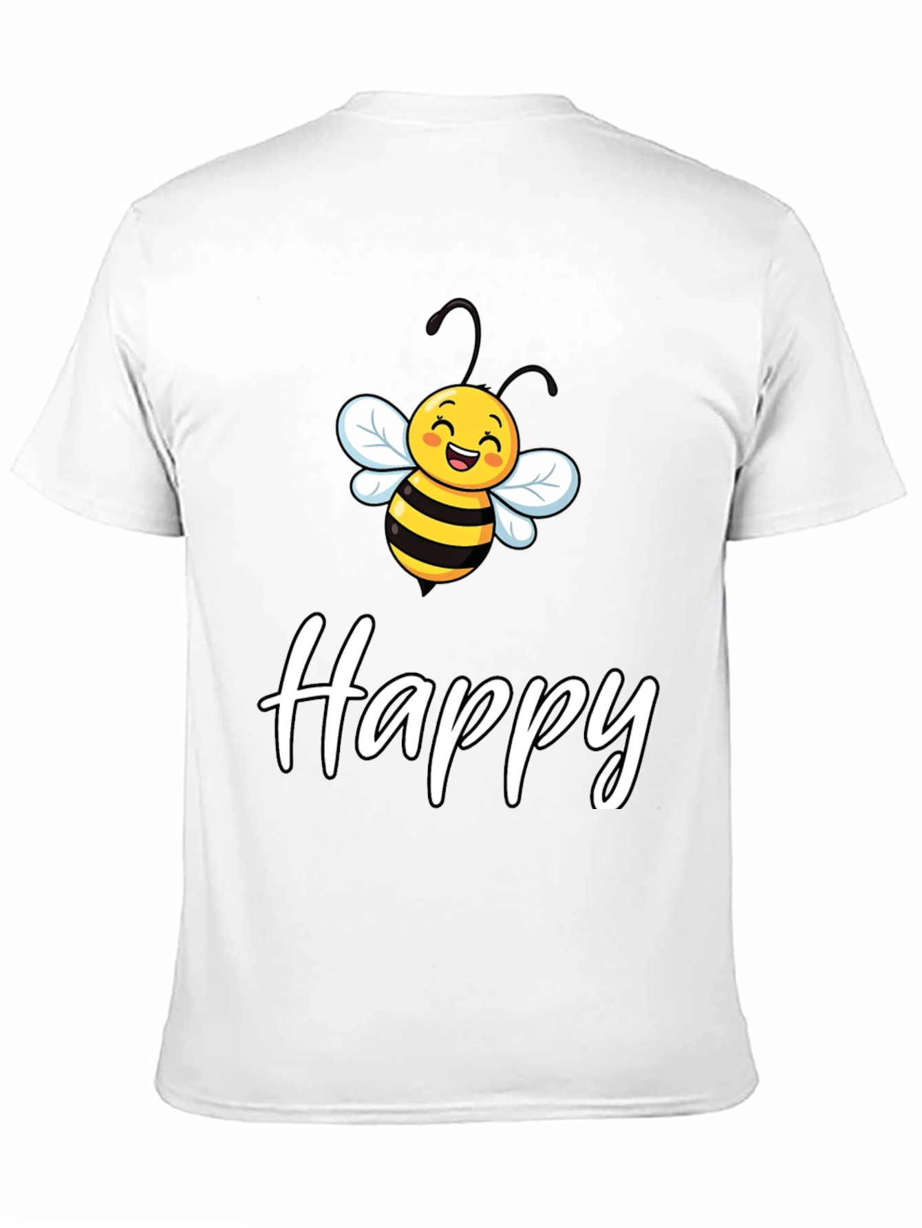 Happy Bee Graphic Tee - Unisex Black T-Shirt