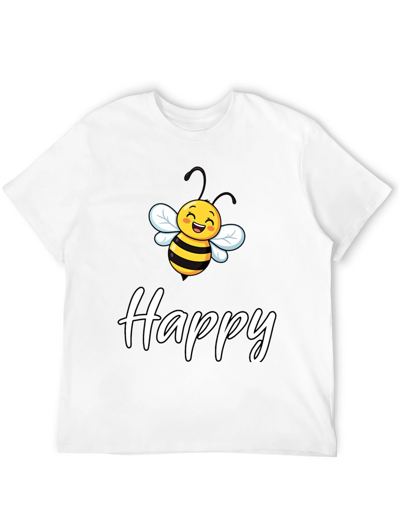 Happy Bee Graphic Tee - Unisex Black T-Shirt