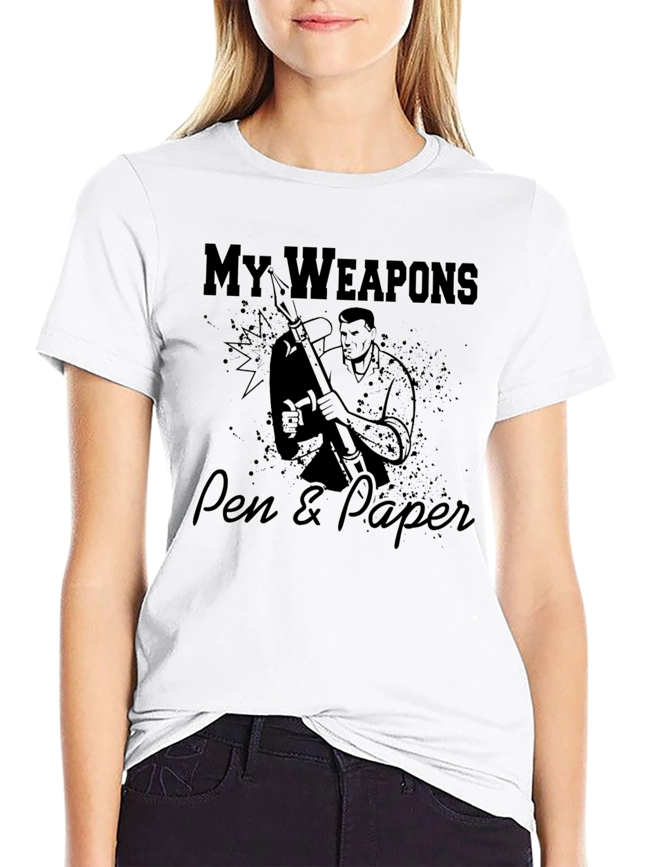 My Weapons Pen & Paper Graphic T-Shirt
