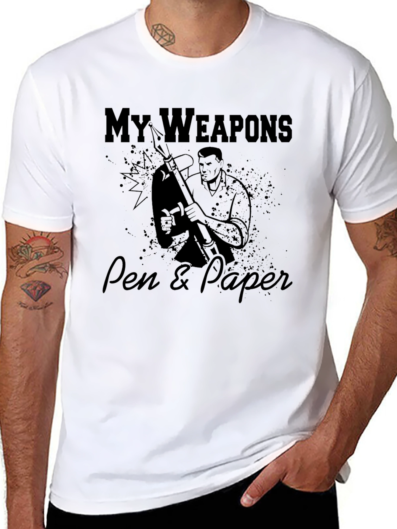 My Weapons Pen & Paper Graphic T-Shirt