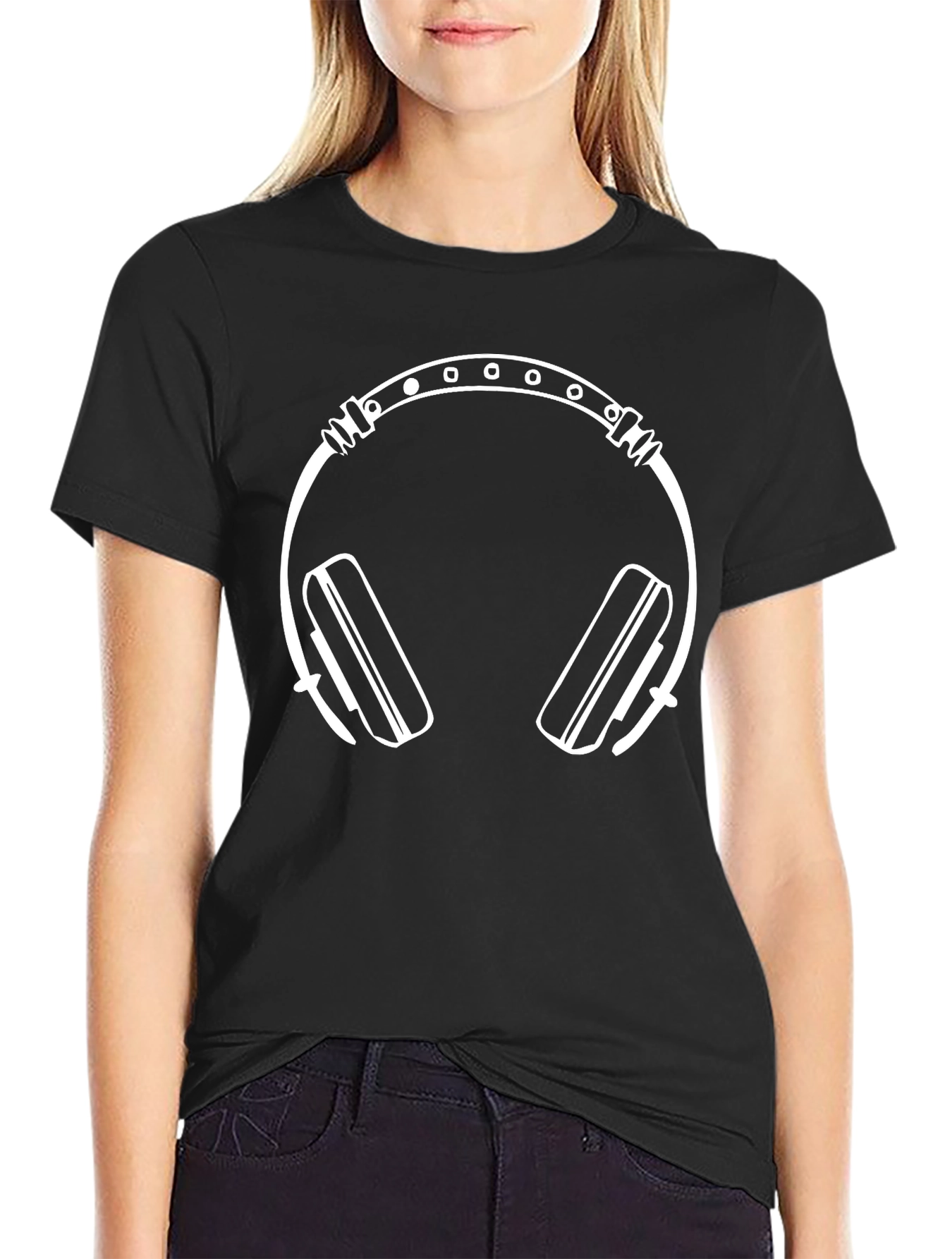 Cool Graphic Tee: Headphones Design